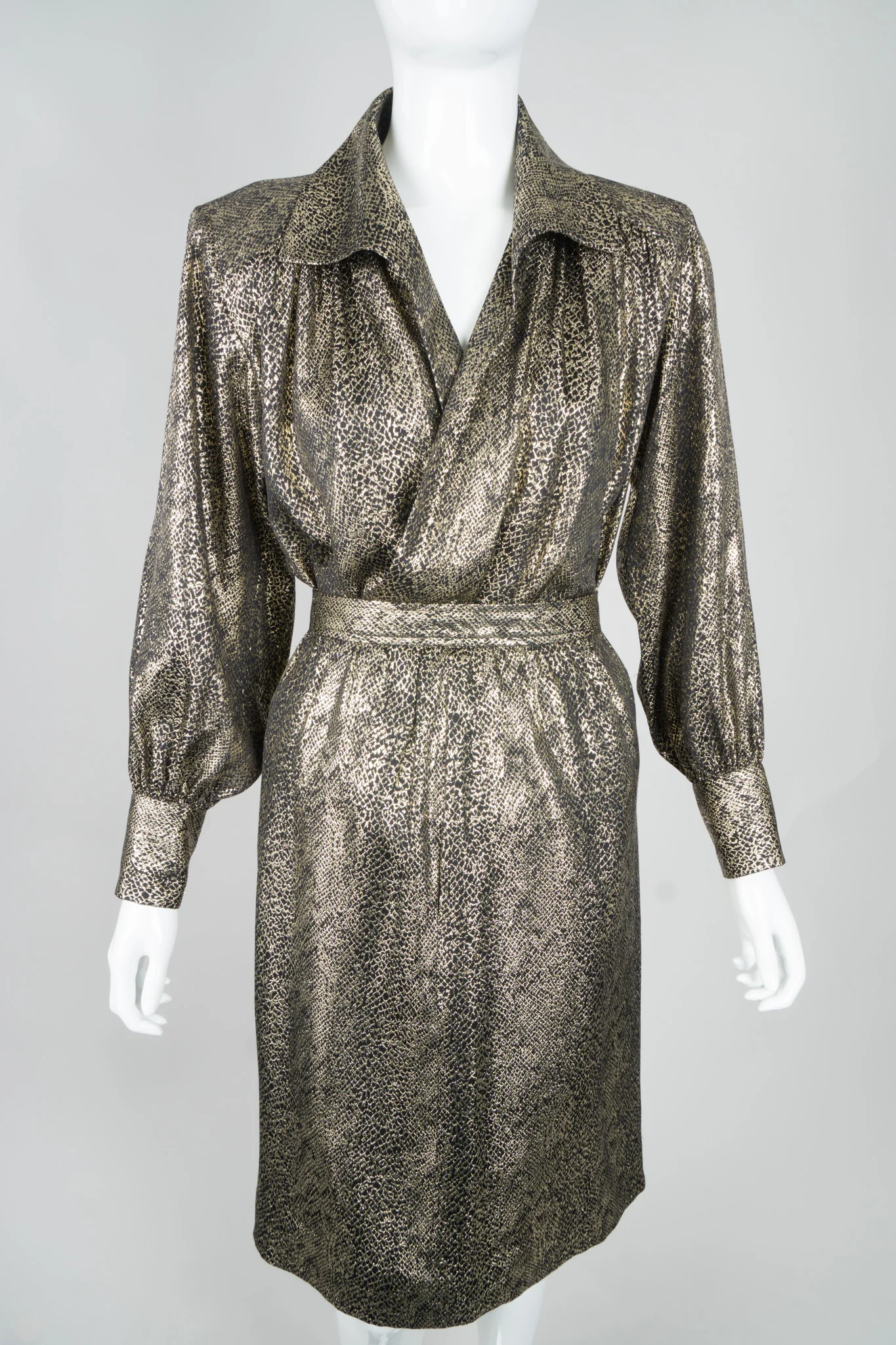 Snake Print Lamé Blouse & Skirt Set - Image 4