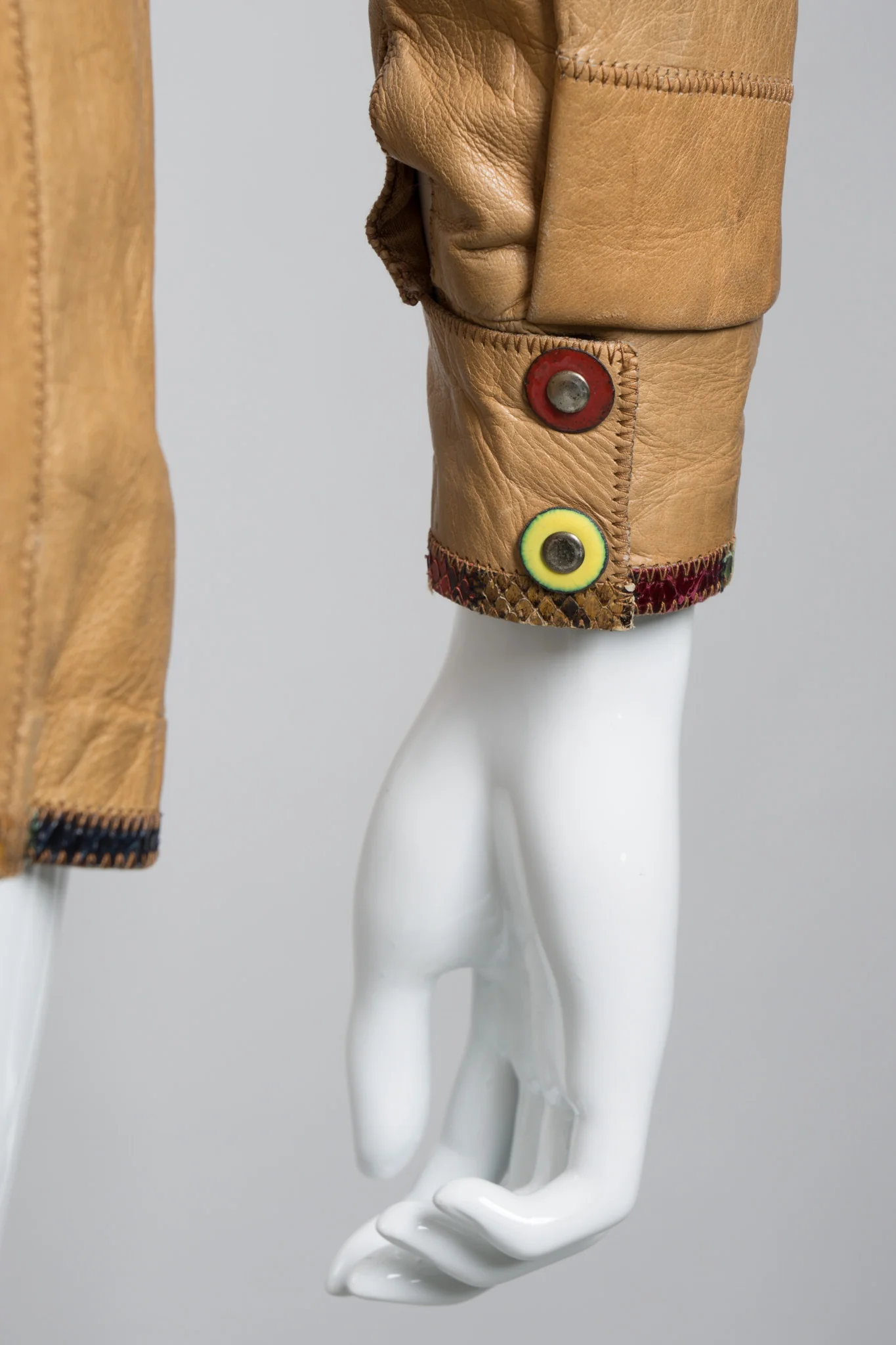 Snake Trim Leather Shirt Jacket - Image 15
