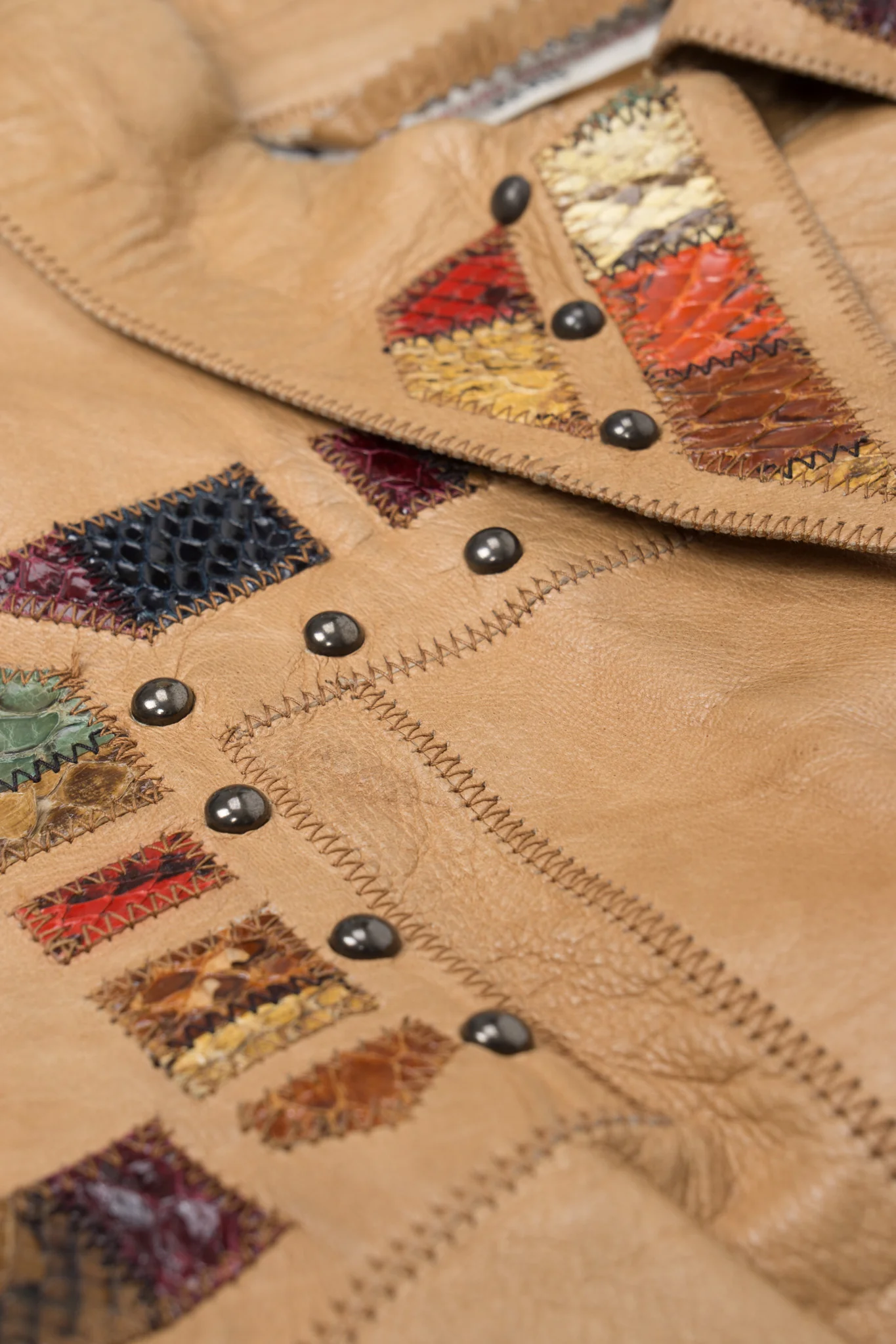 Snake Trim Leather Shirt Jacket - Image 18