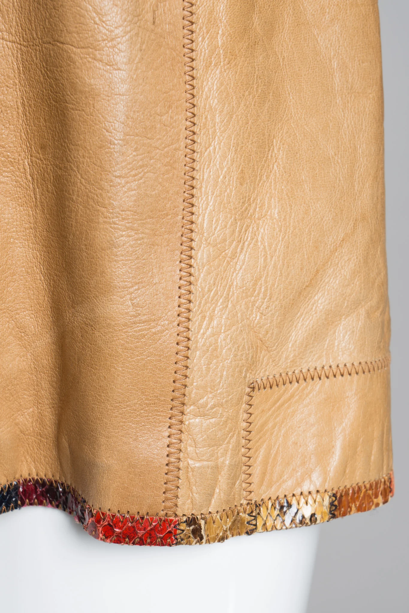 Snake Trim Leather Shirt Jacket - Image 20