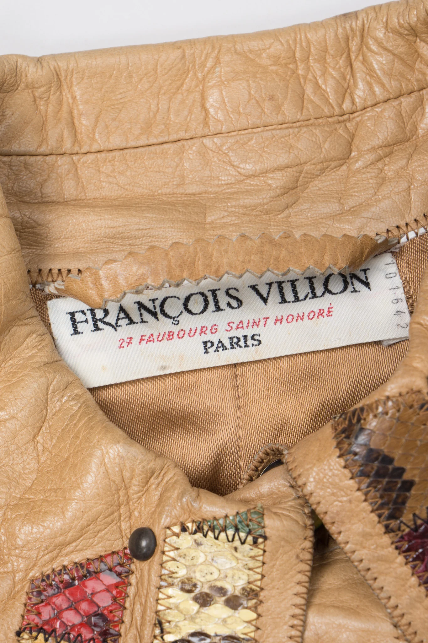 Snake Trim Leather Shirt Jacket - Image 25
