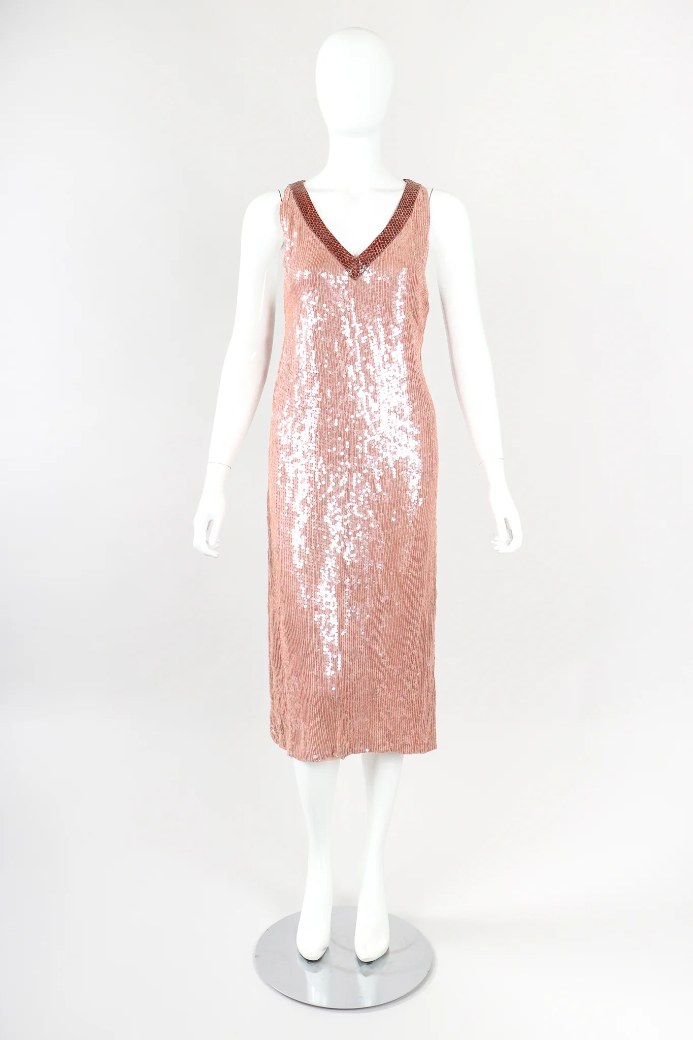 Snake Trimmed Sequin Dress - Image 12