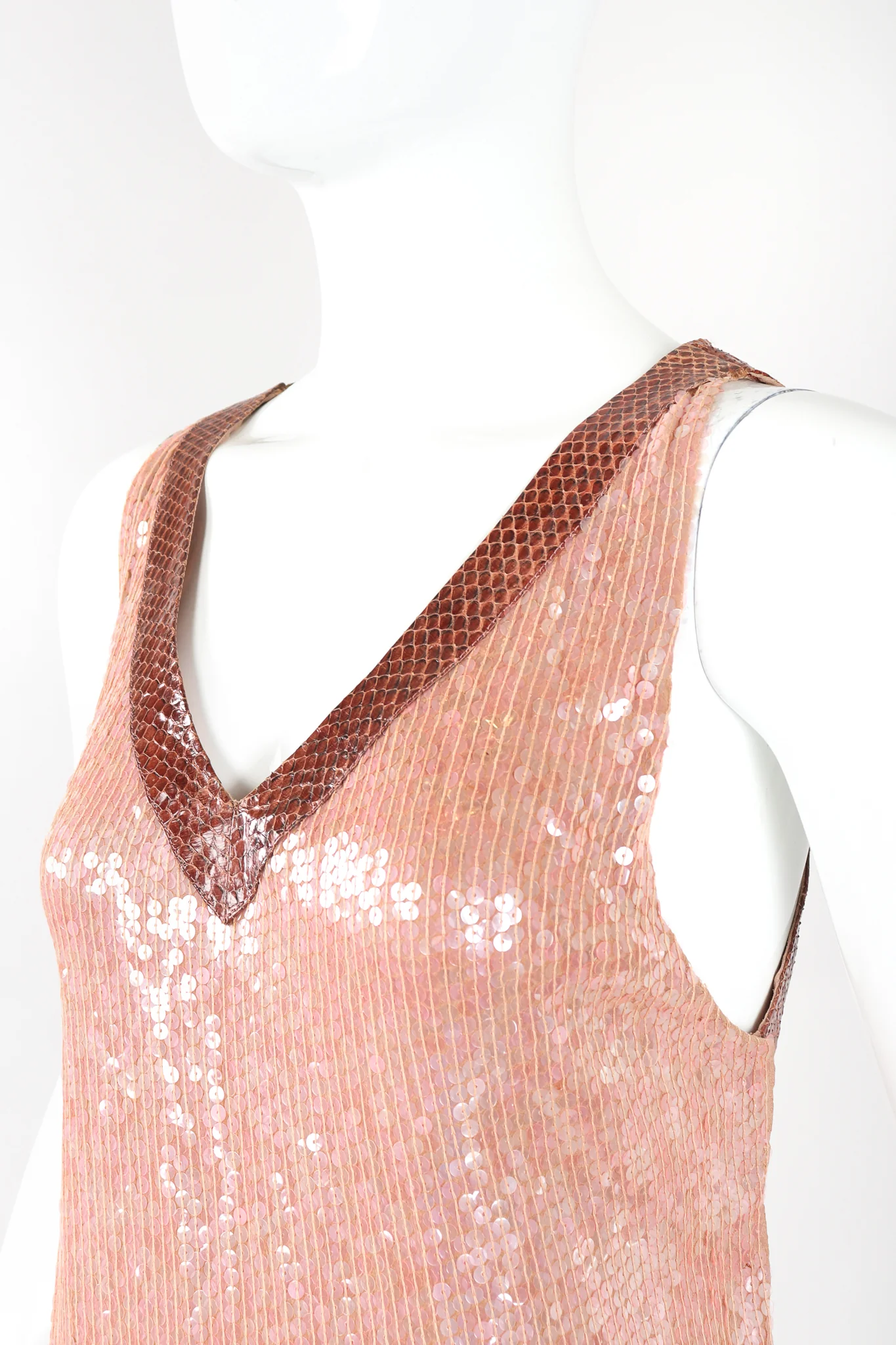 Snake Trimmed Sequin Dress - Image 3