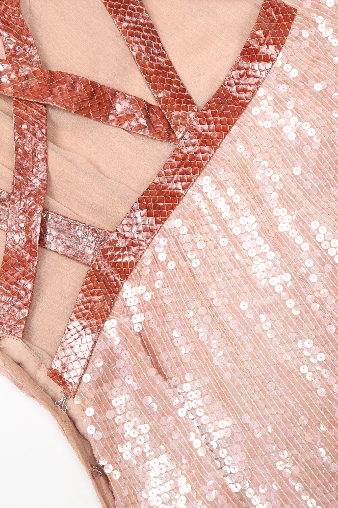 Snake Trimmed Sequin Dress - Image 8