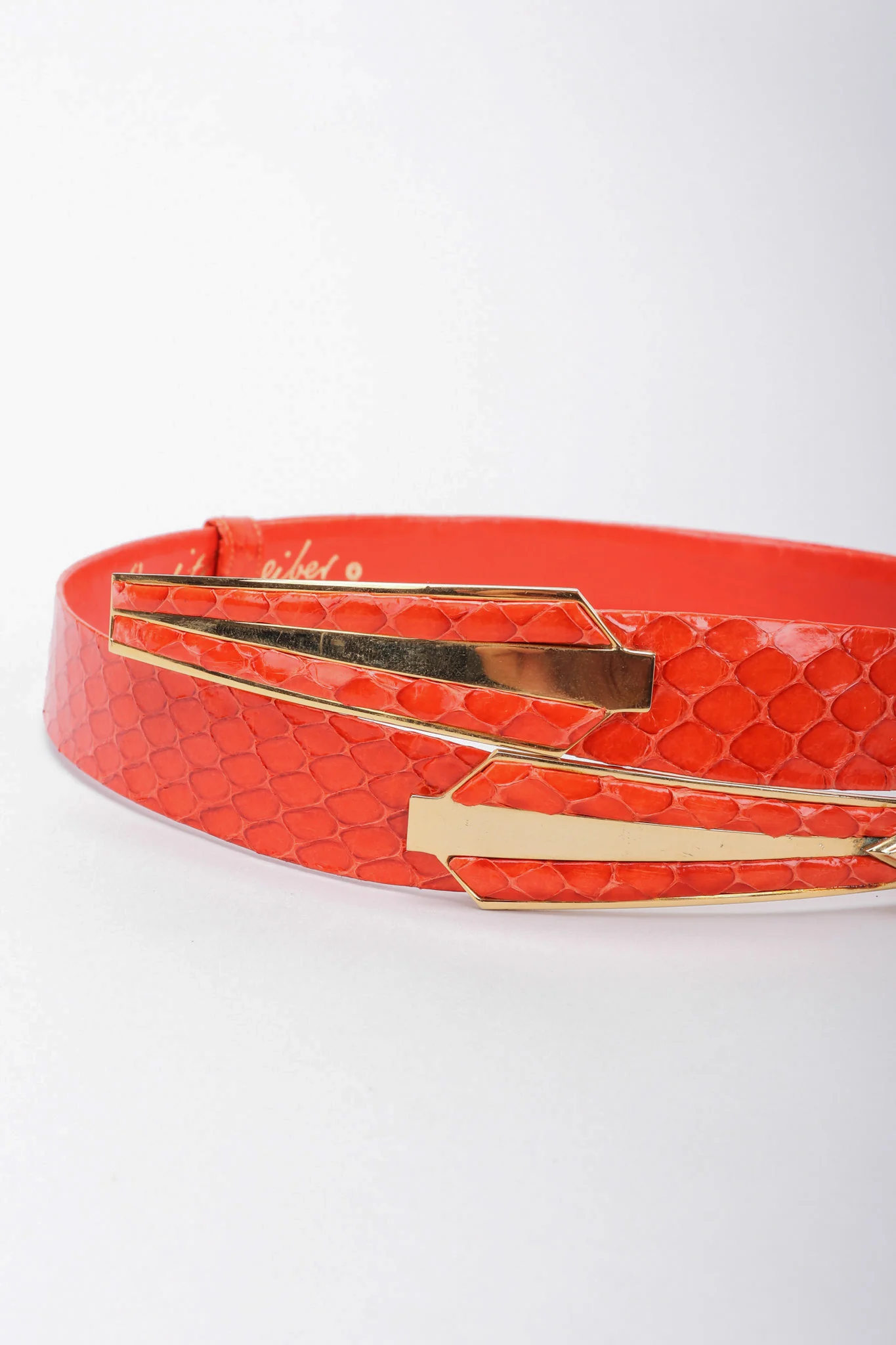 Snakeskin Diamond Shape Buckle Belt - Image 7