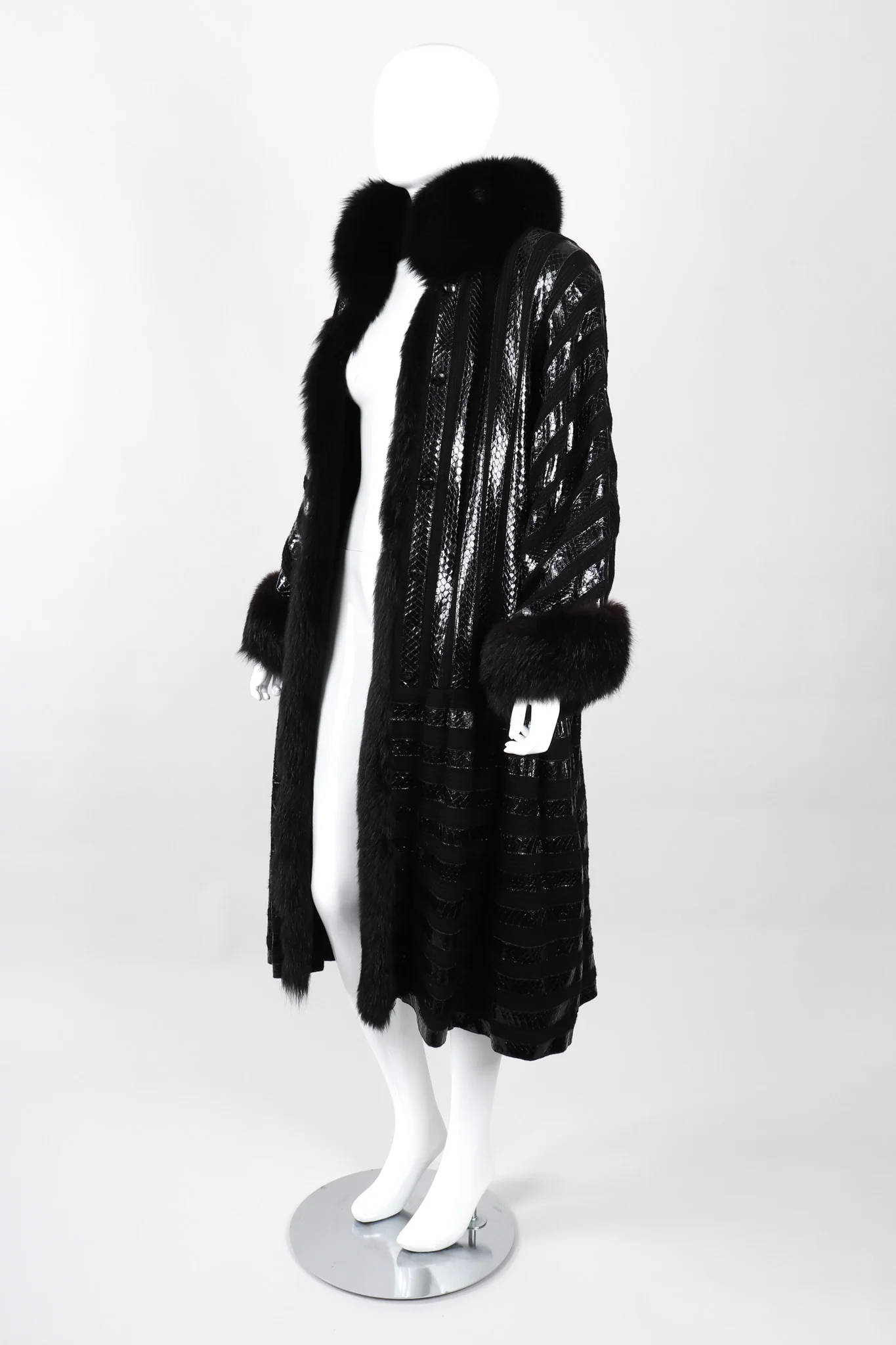 Snakeskin Knit Fur Coat - Image 7