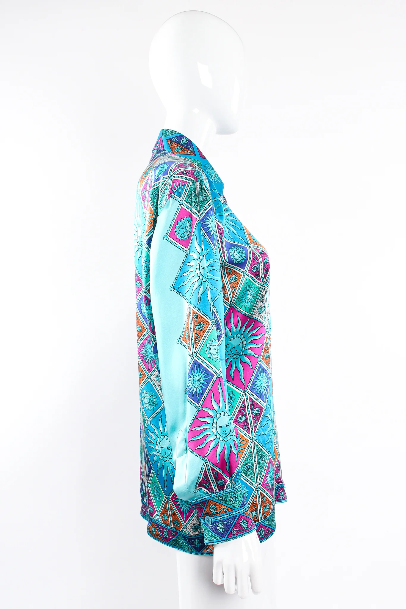 Sol Goddess Mosaic Satin Shirt - Image 5