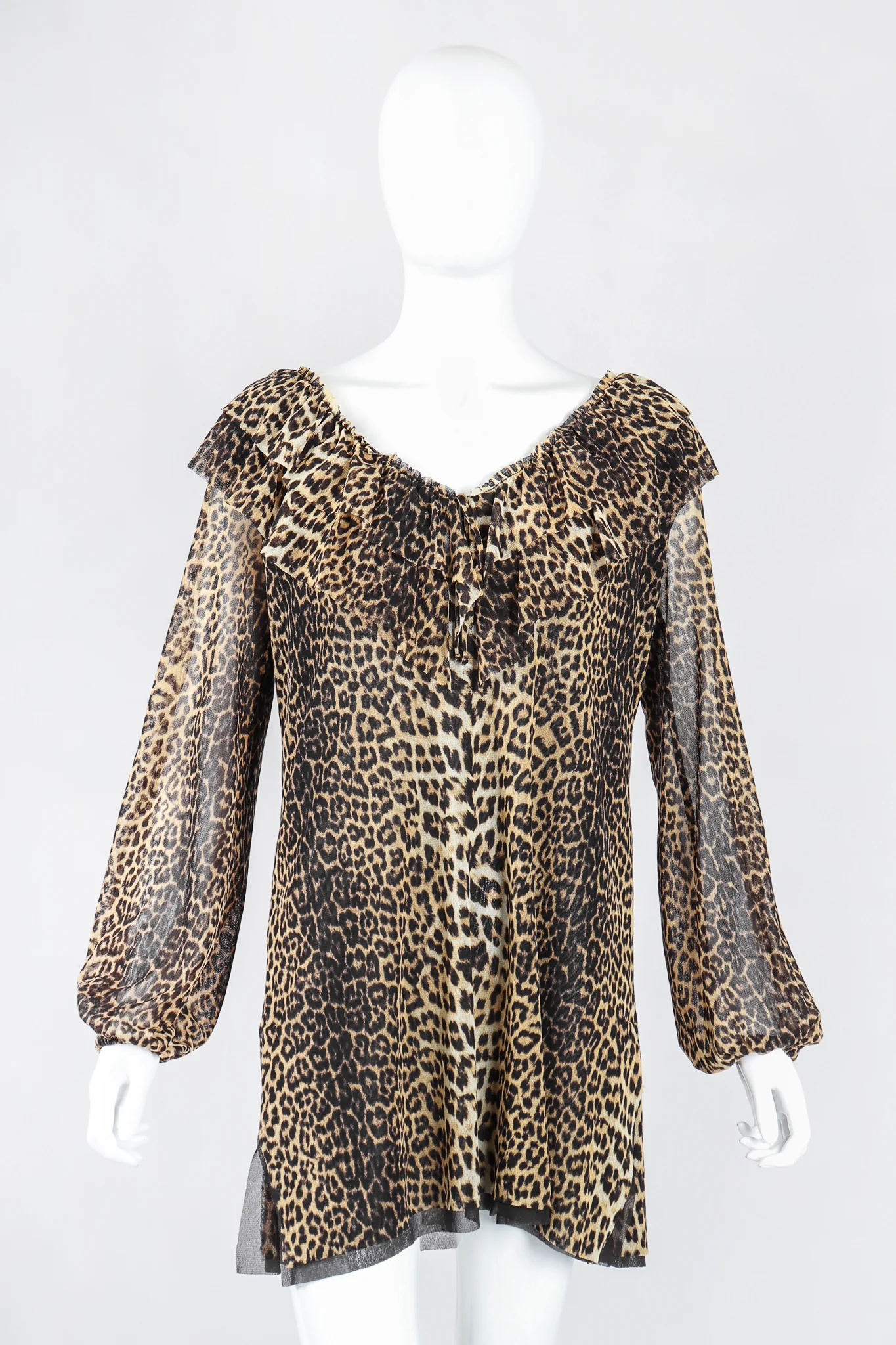 Soleil Leopard Mesh Minidress Tunic - Image 2
