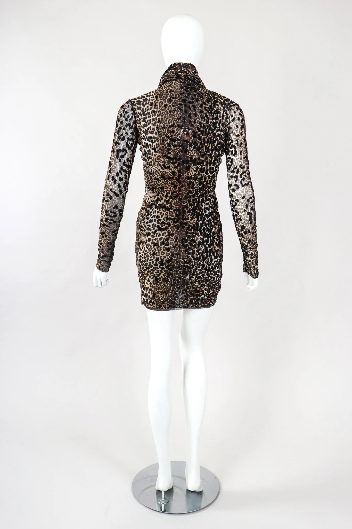 Soleil Mesh Leopard Scarf Dress - Image 3