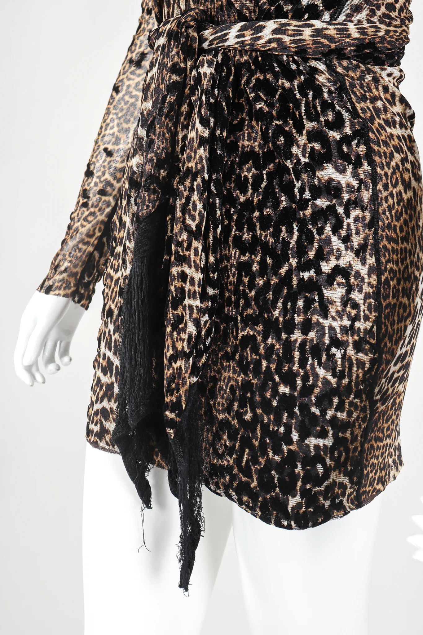 Soleil Mesh Leopard Scarf Dress - Image 9