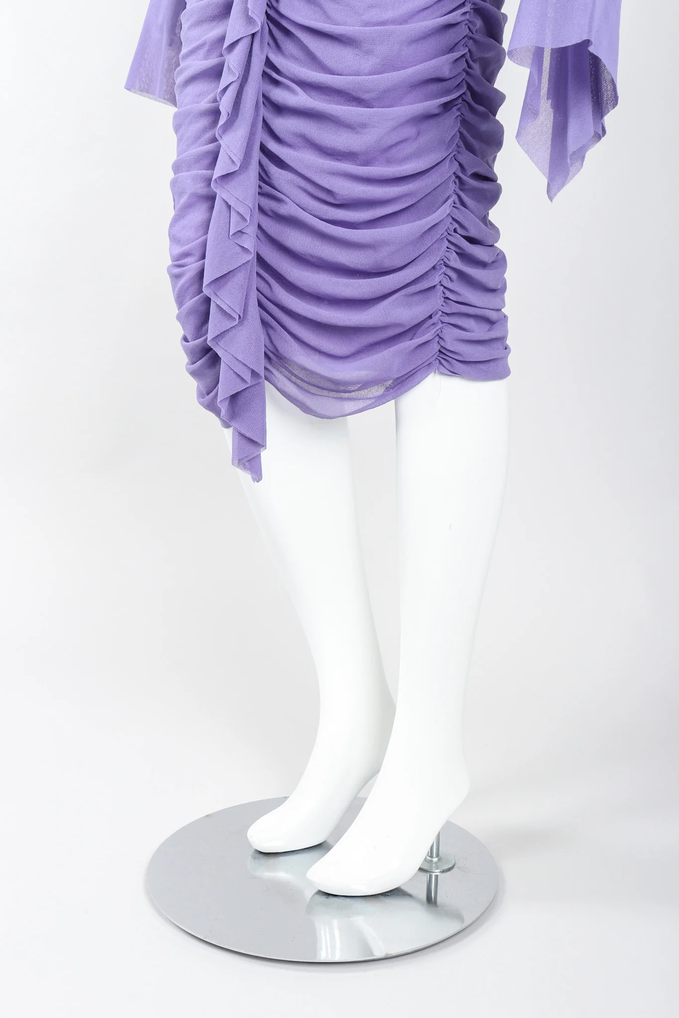 Soleil Ruched Mesh Ruffle Cuff Dress - Image 10