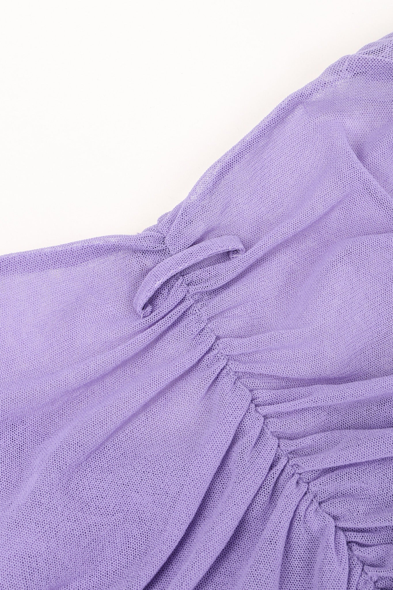 Soleil Ruched Mesh Ruffle Cuff Dress - Image 14