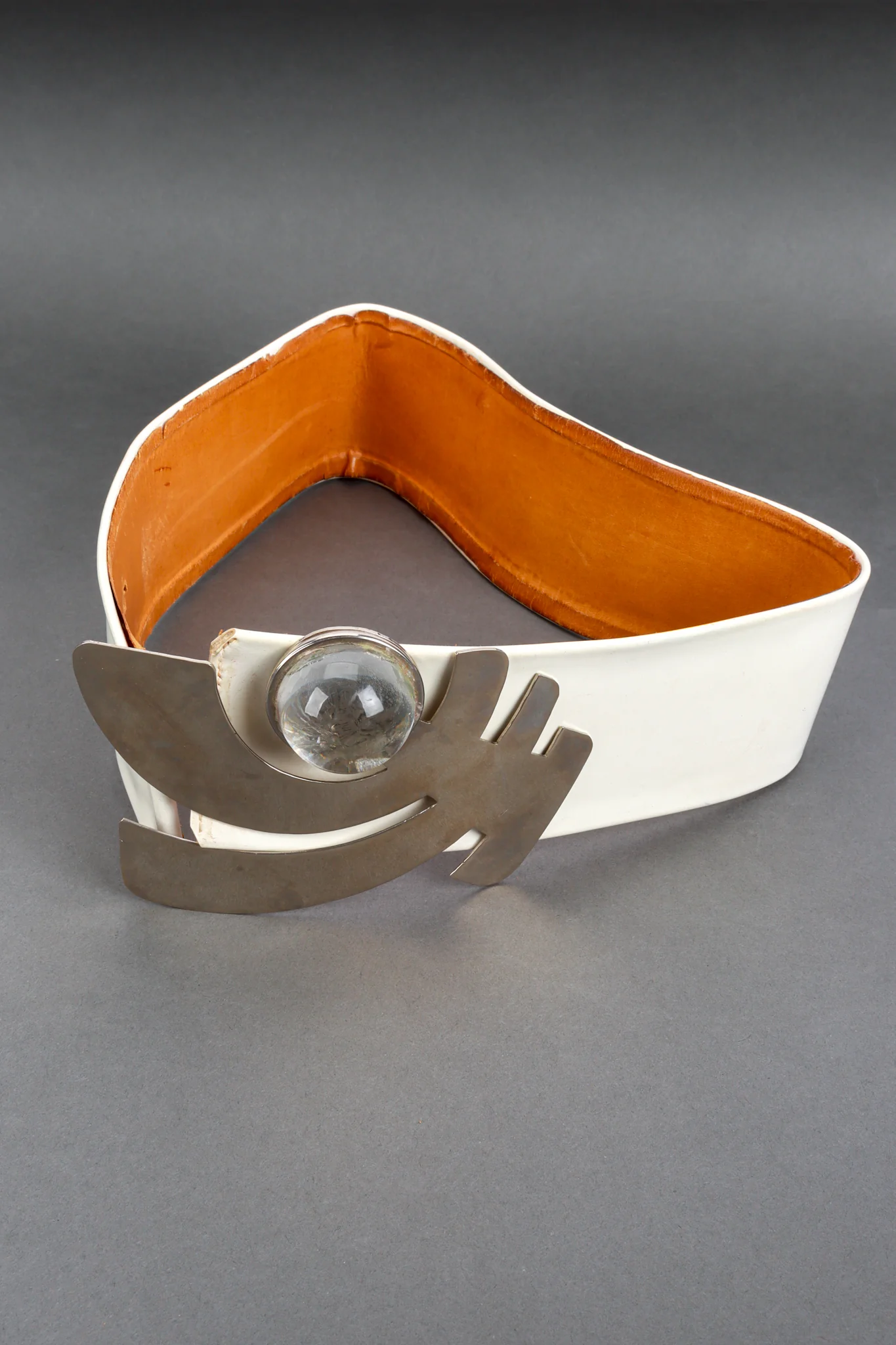 Space Age Sculptural Buckle Patent Belt - Image 3