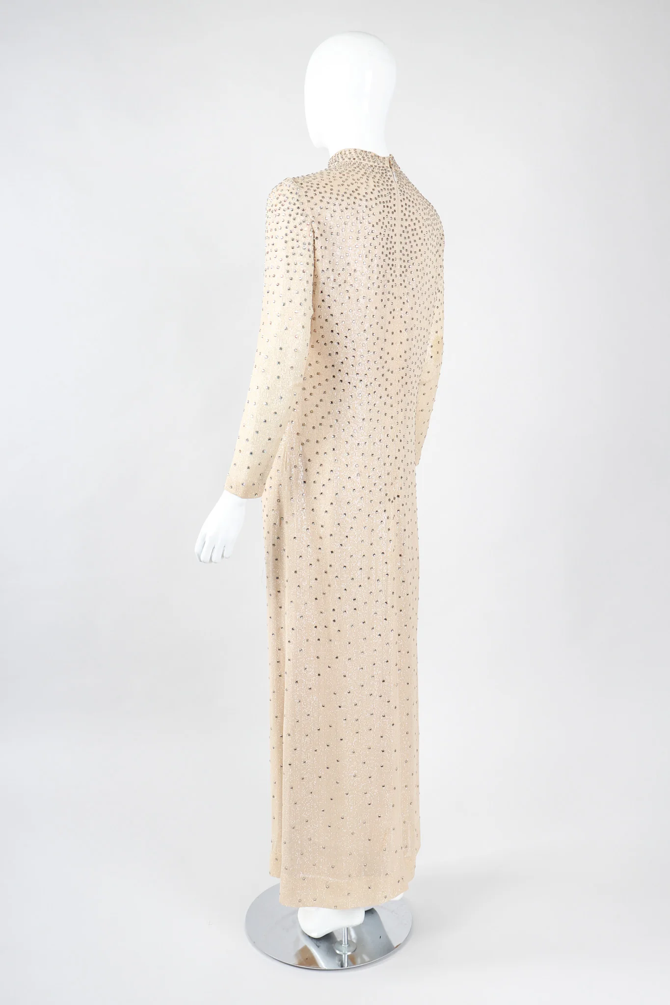 Sparkling Crystal Champagne Dress - Image 5