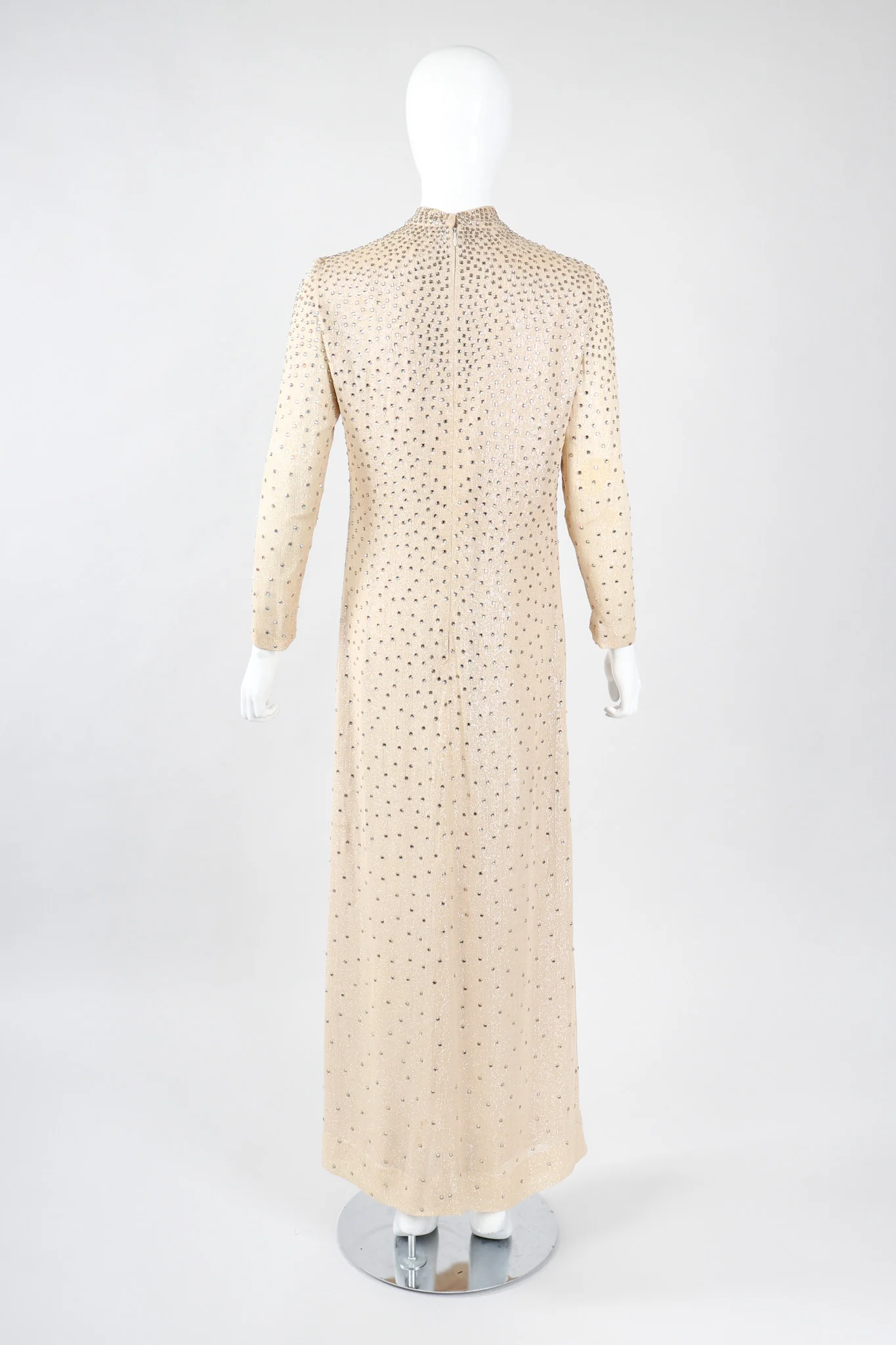 Sparkling Crystal Champagne Dress - Image 6