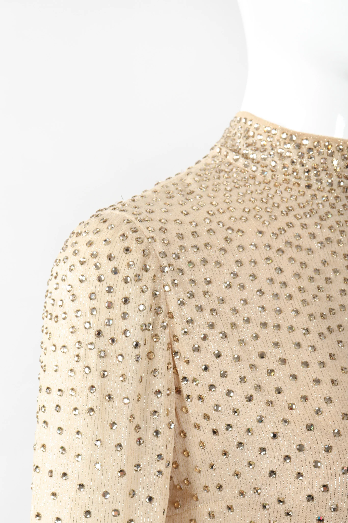 Sparkling Crystal Champagne Dress - Image 8
