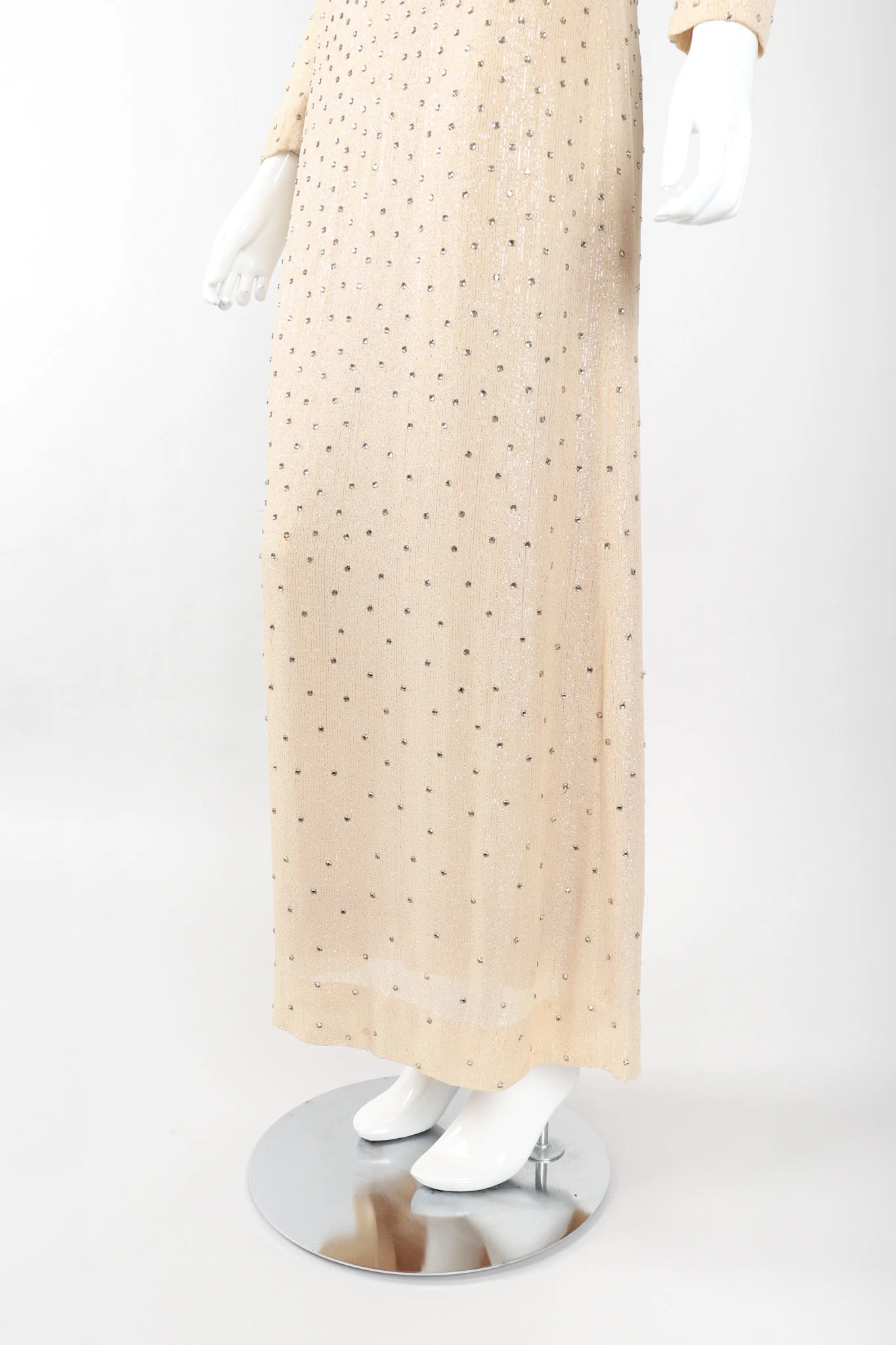 Sparkling Crystal Champagne Dress - Image 9