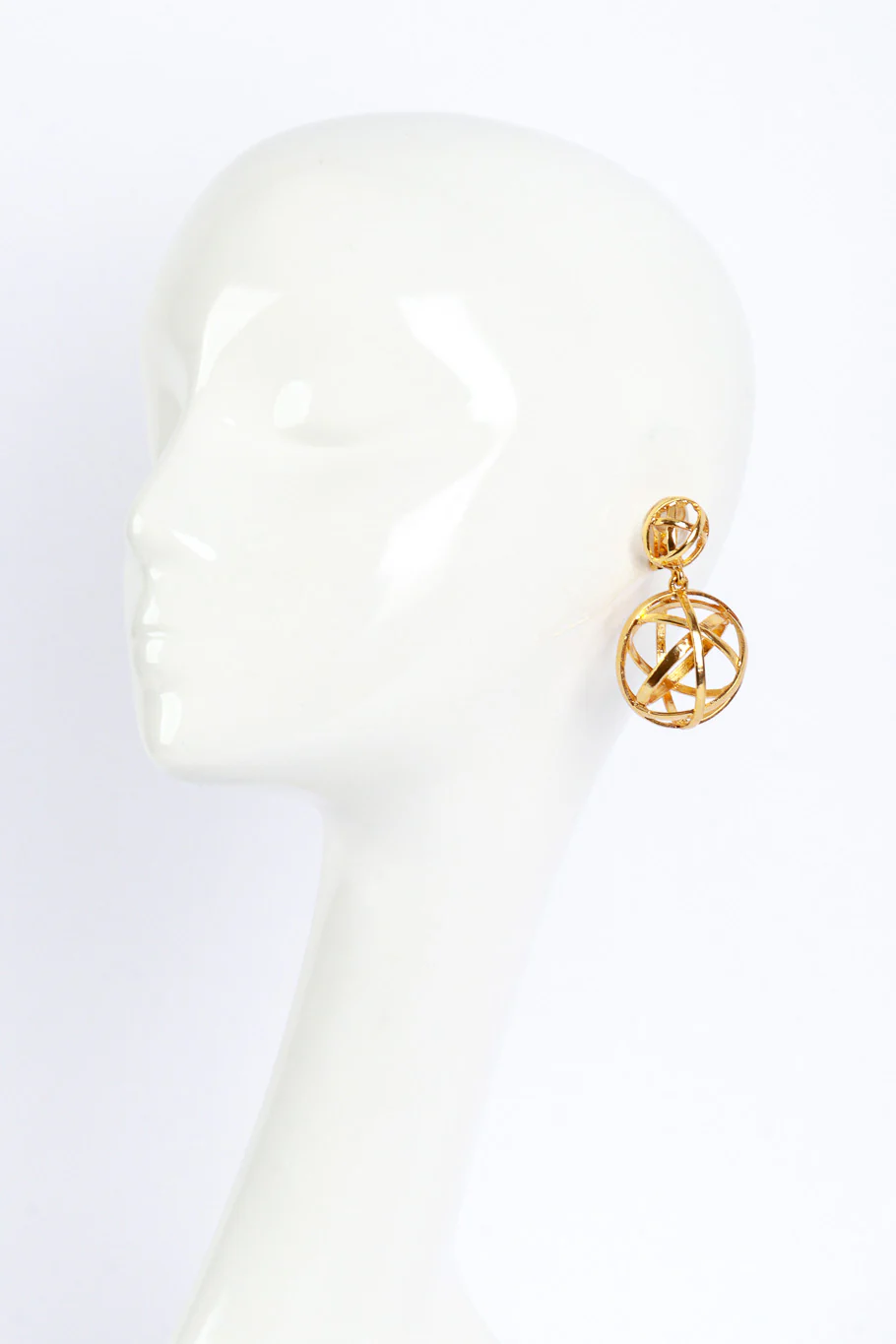Sphere Cage Drop Earrings - Image 2
