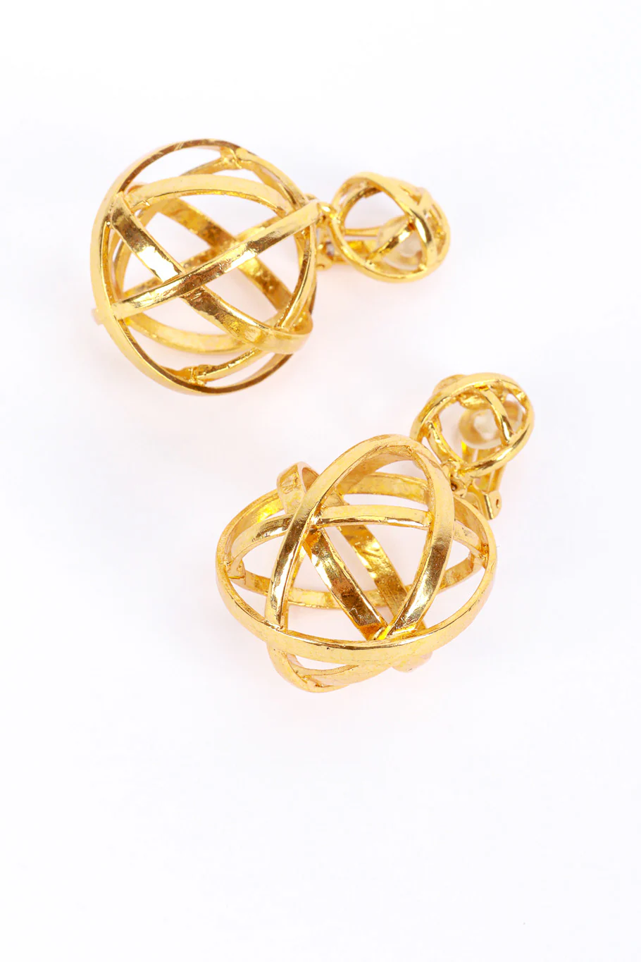 Sphere Cage Drop Earrings - Image 3