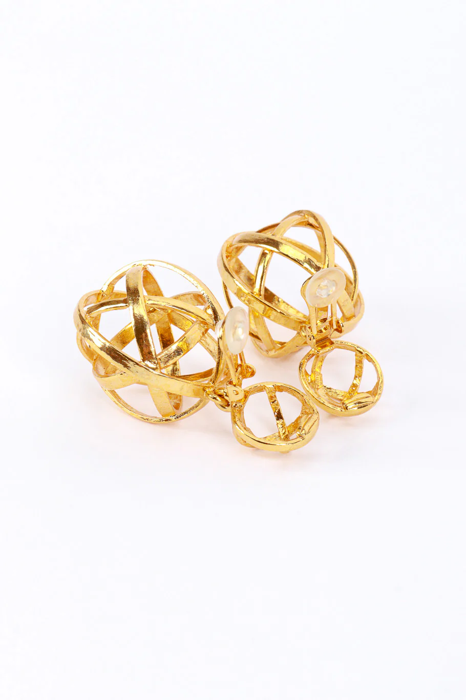 Sphere Cage Drop Earrings - Image 4