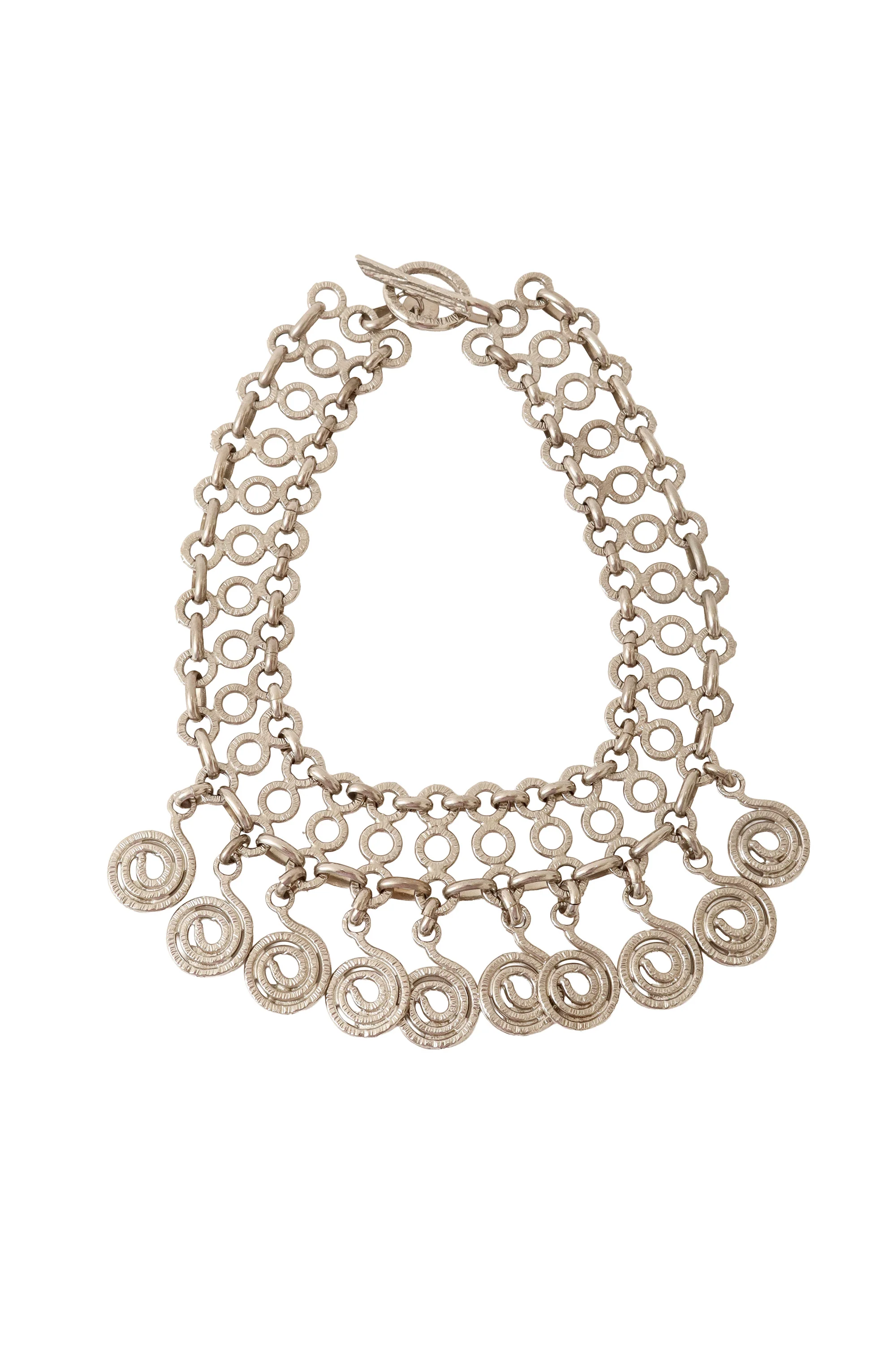 Spiral Drop Link Necklace