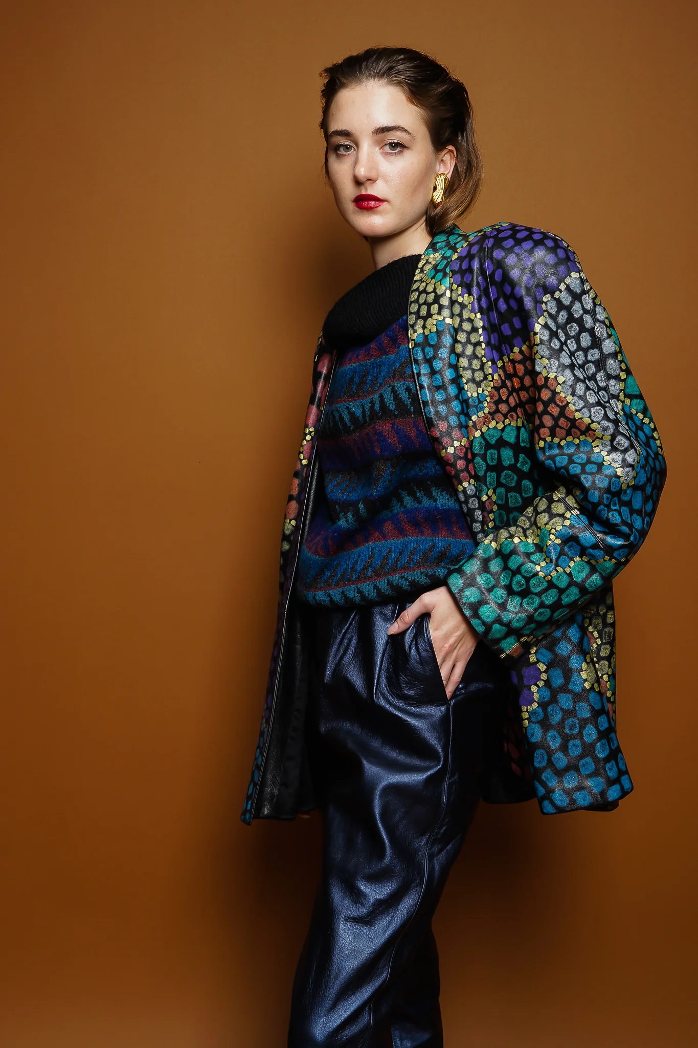 Spotted Leather Swing Jacket - Image 3
