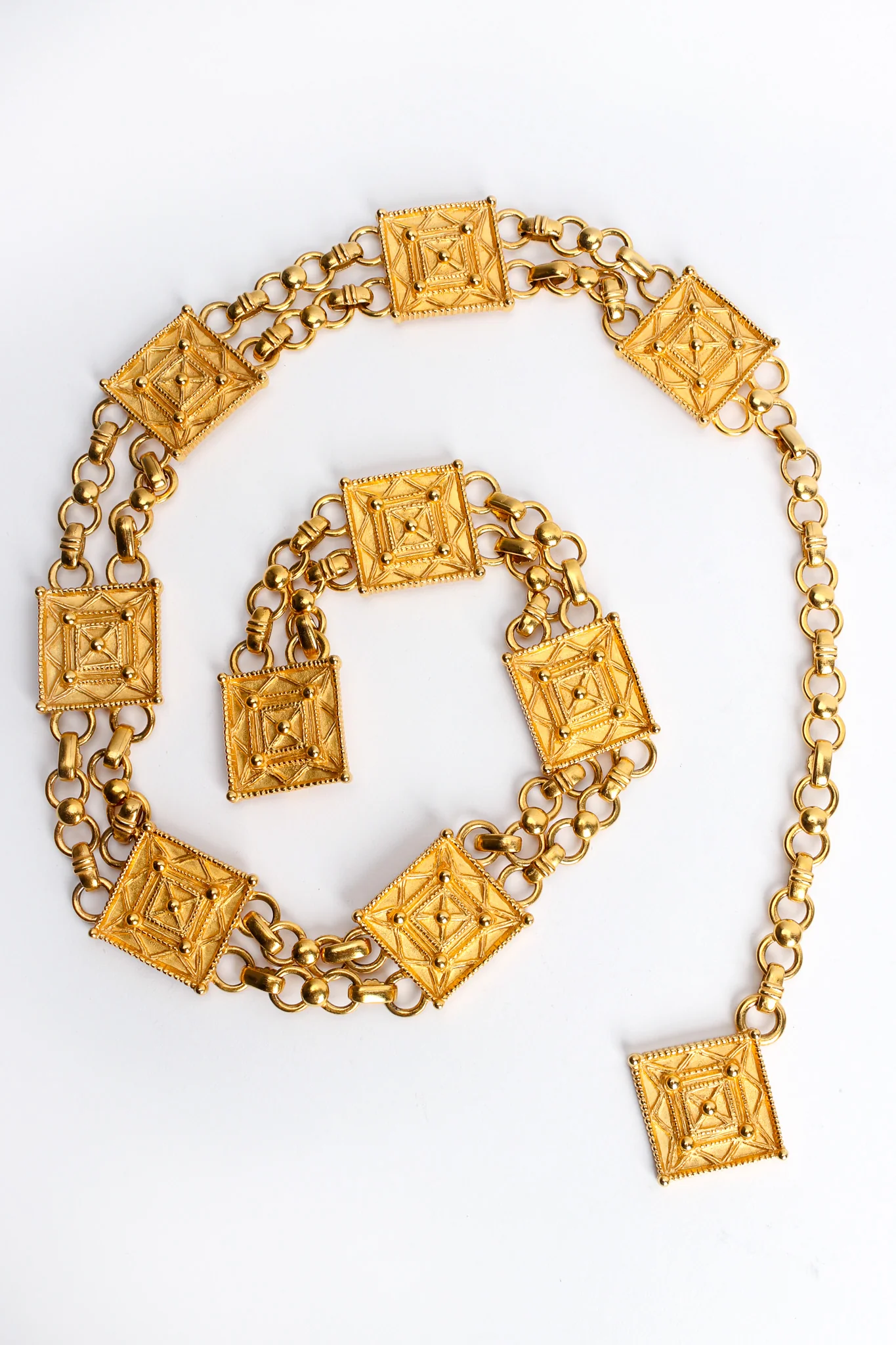 Square Emblem Chain Link Belt