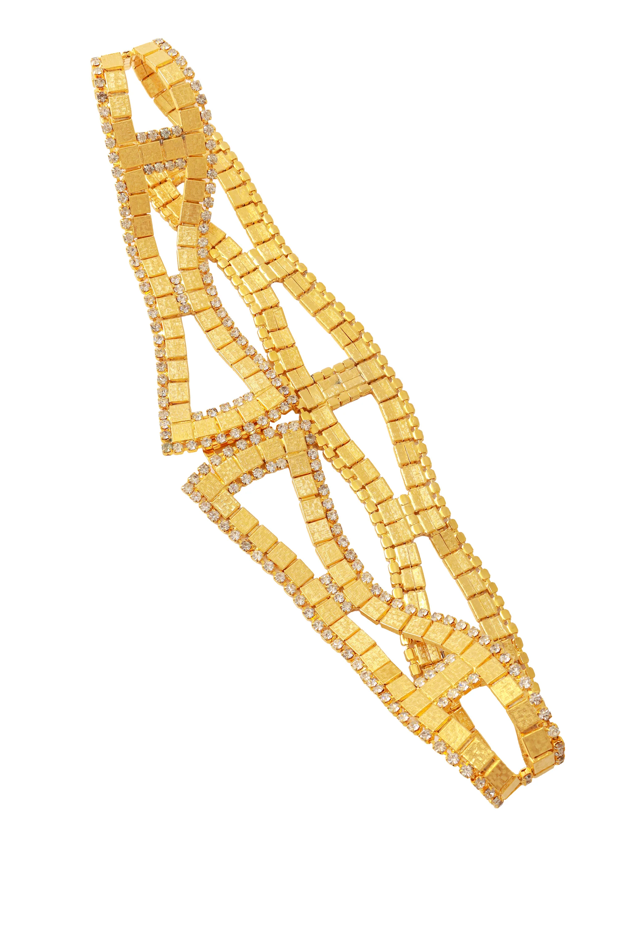 Square Link Rhinestone Wave Belt - Image 3