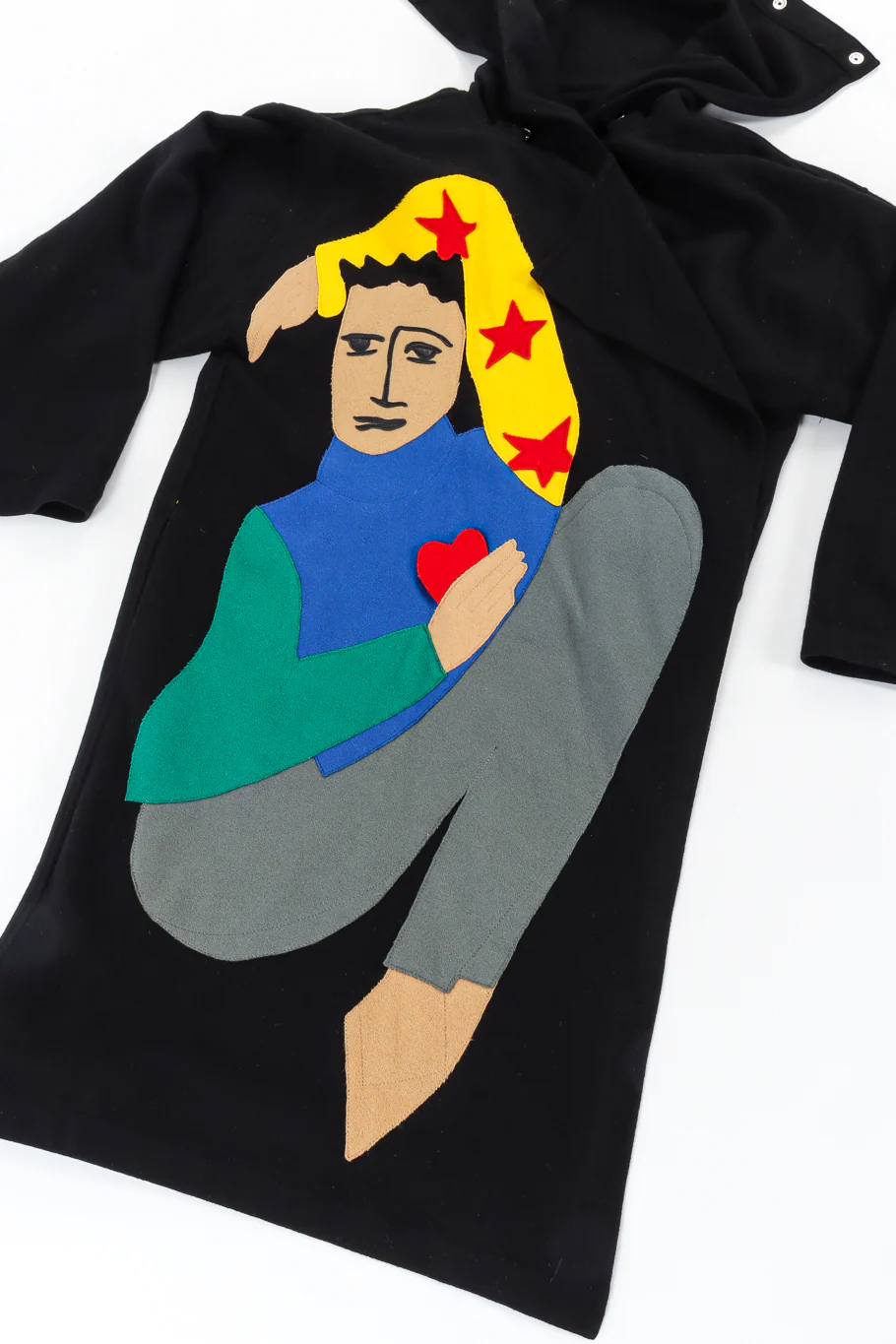 Star Love Appliqué Wool Coat - Image 2