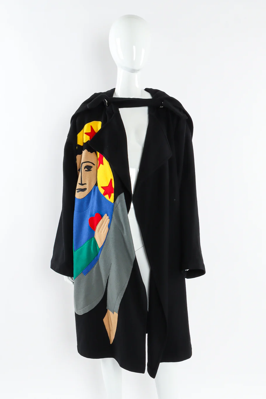 Star Love Appliqué Wool Coat - Image 3