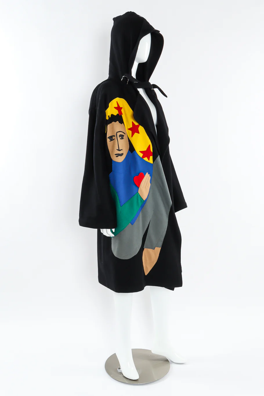 Star Love Appliqué Wool Coat - Image 4