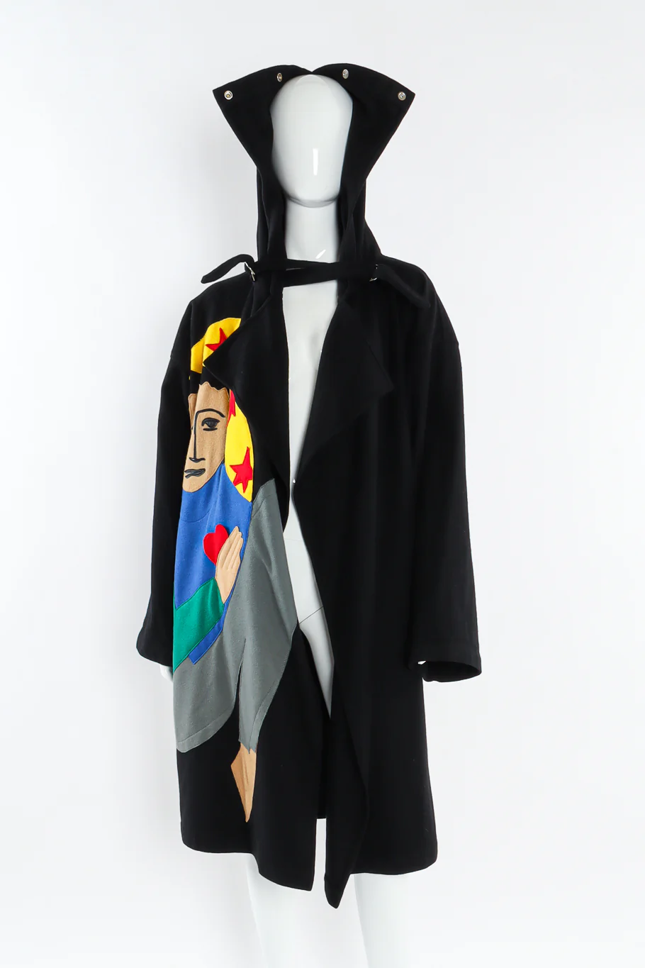 Star Love Appliqué Wool Coat - Image 7