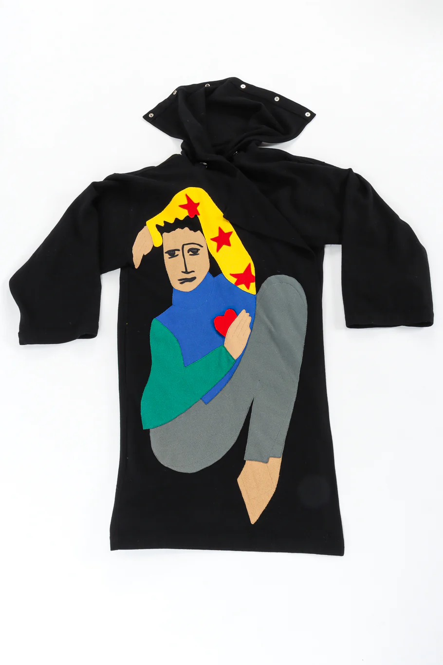 Star Love Appliqué Wool Coat - Image 9