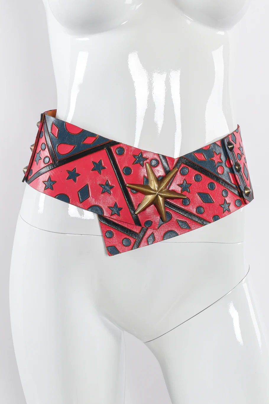 Starburst Wide Leather Waist Belt - Image 3