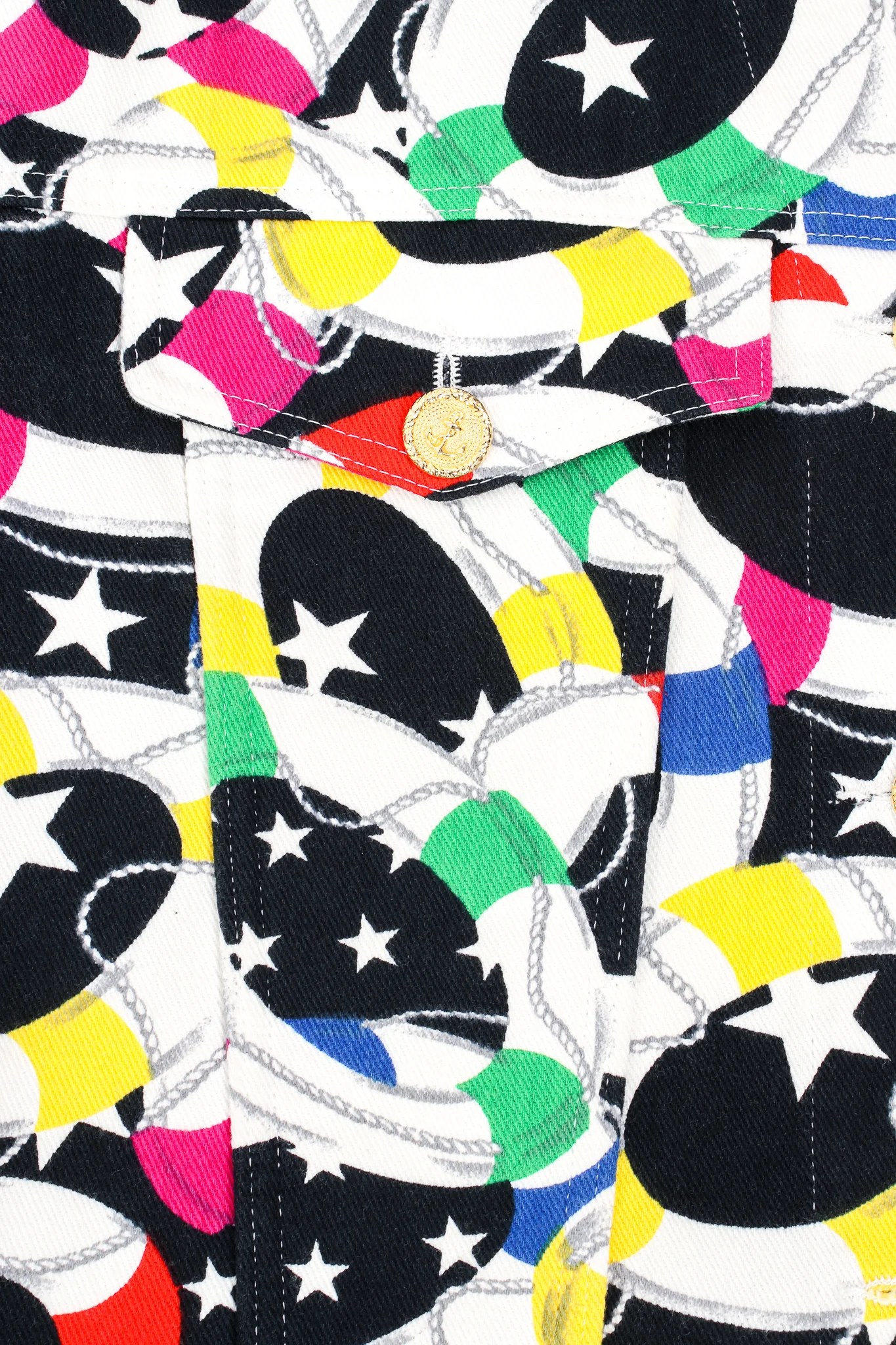 Starry Striped Life Saver Denim Jacket - Image 11