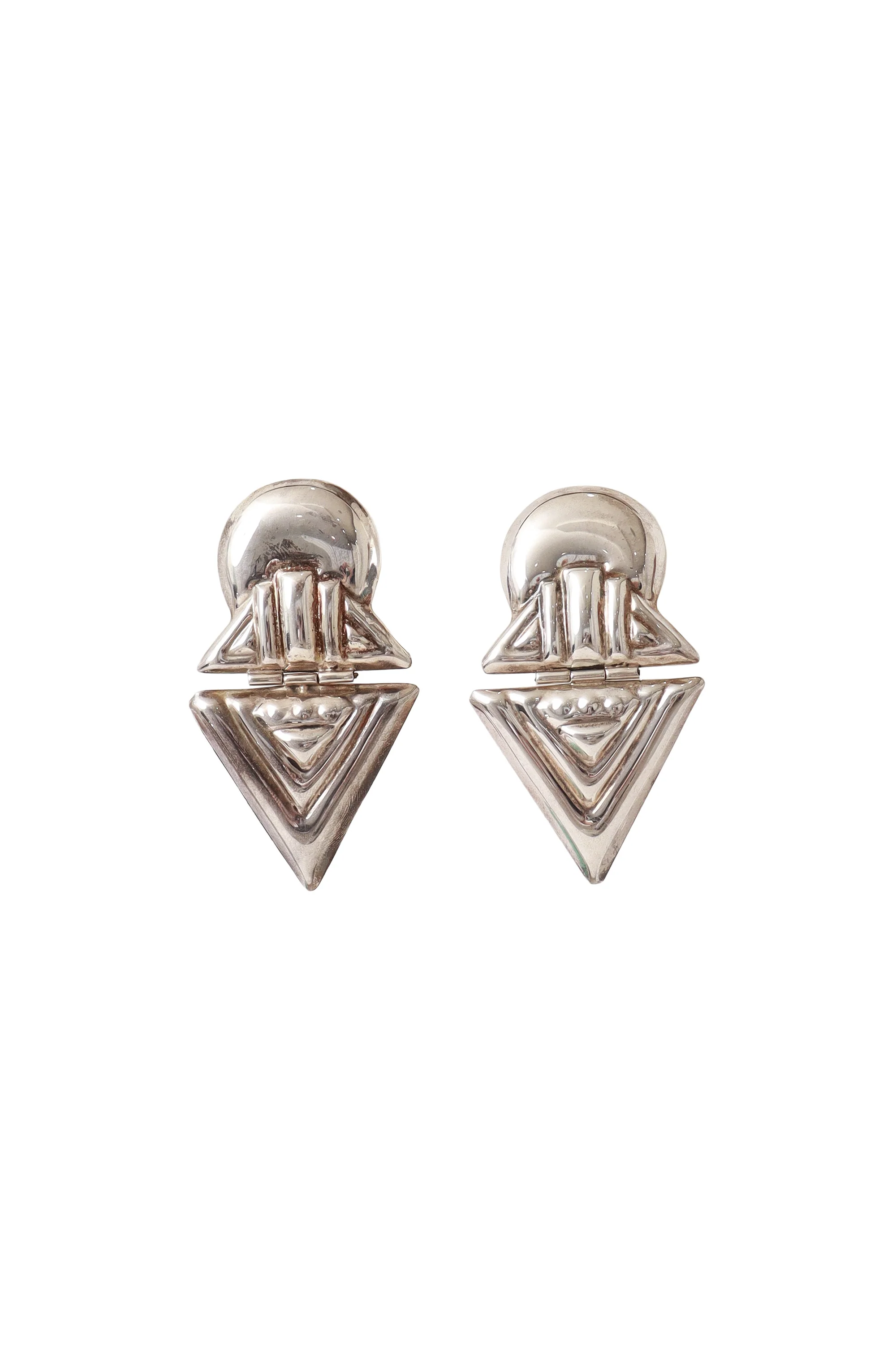 Sterling Aztec Point Drop Earrings