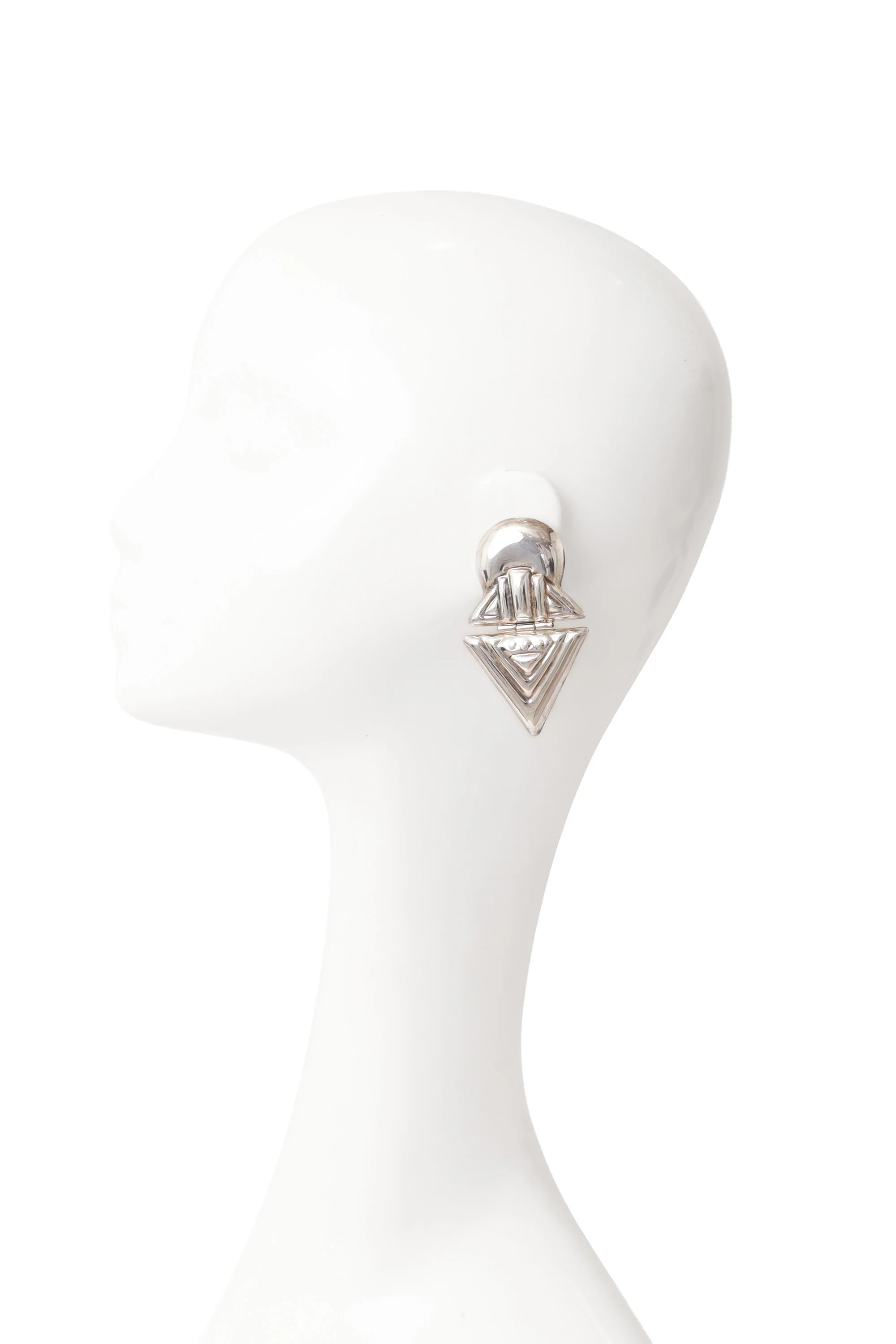 Sterling Aztec Point Drop Earrings - Image 2