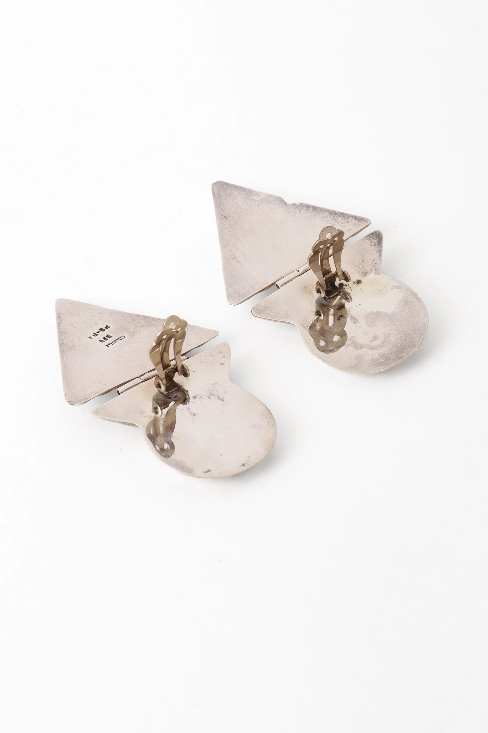 Sterling Aztec Point Drop Earrings - Image 4