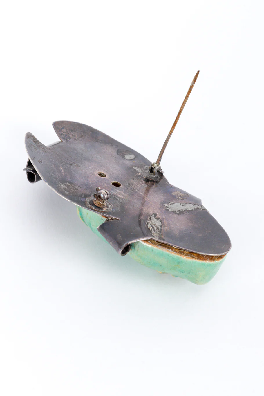Sterling Chinoiserie Face Brooch - Image 5