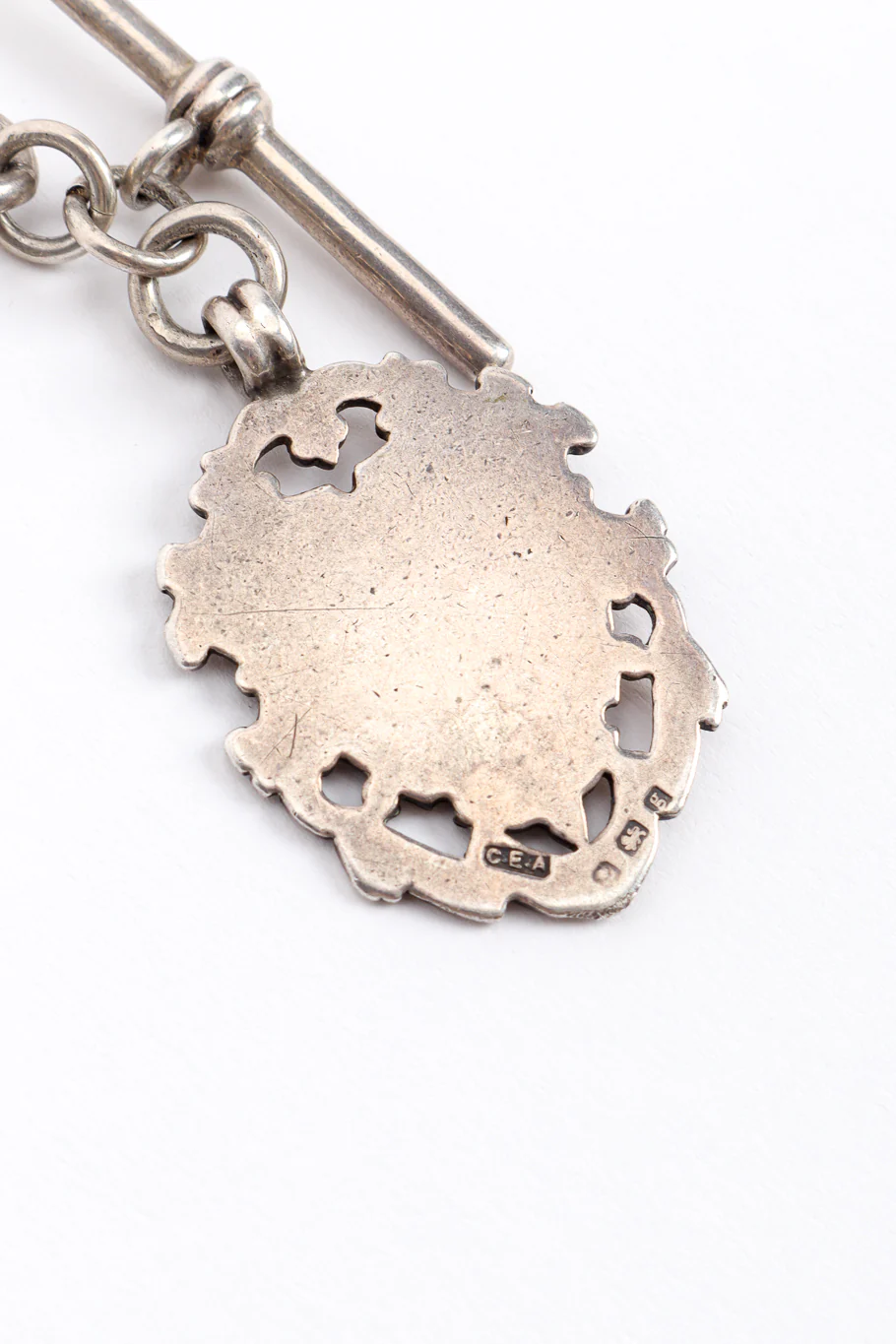 Sterling Fob Chain Crest Necklace - Image 8
