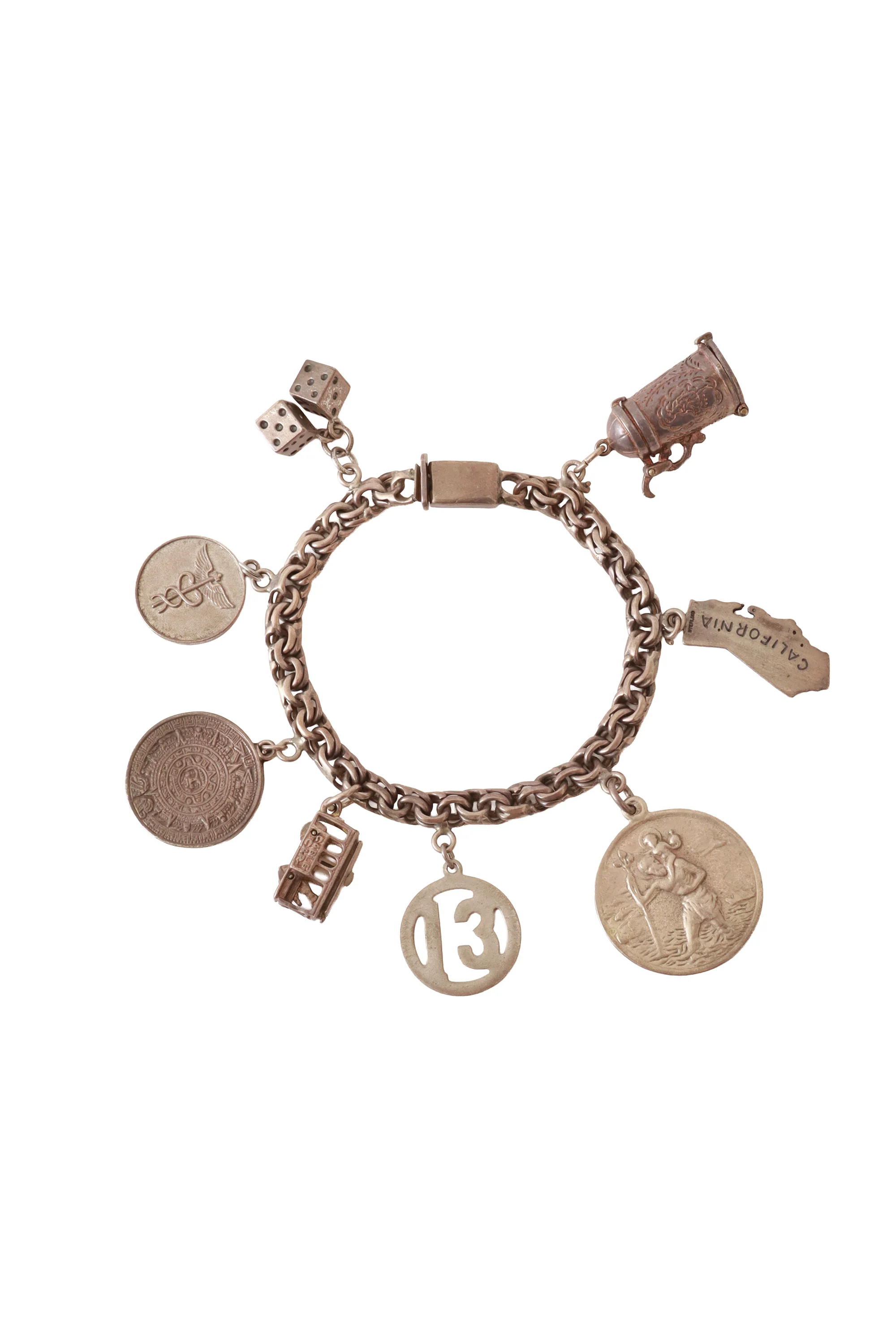 Sterling Travel Luck Charm Bracelet