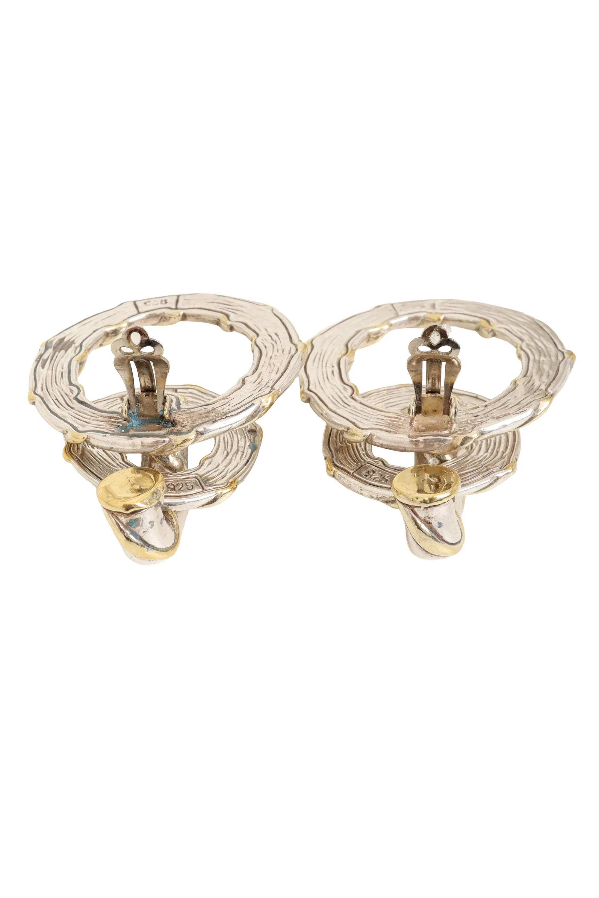 Sterling Twisted Double Hoop Earrings - Image 4