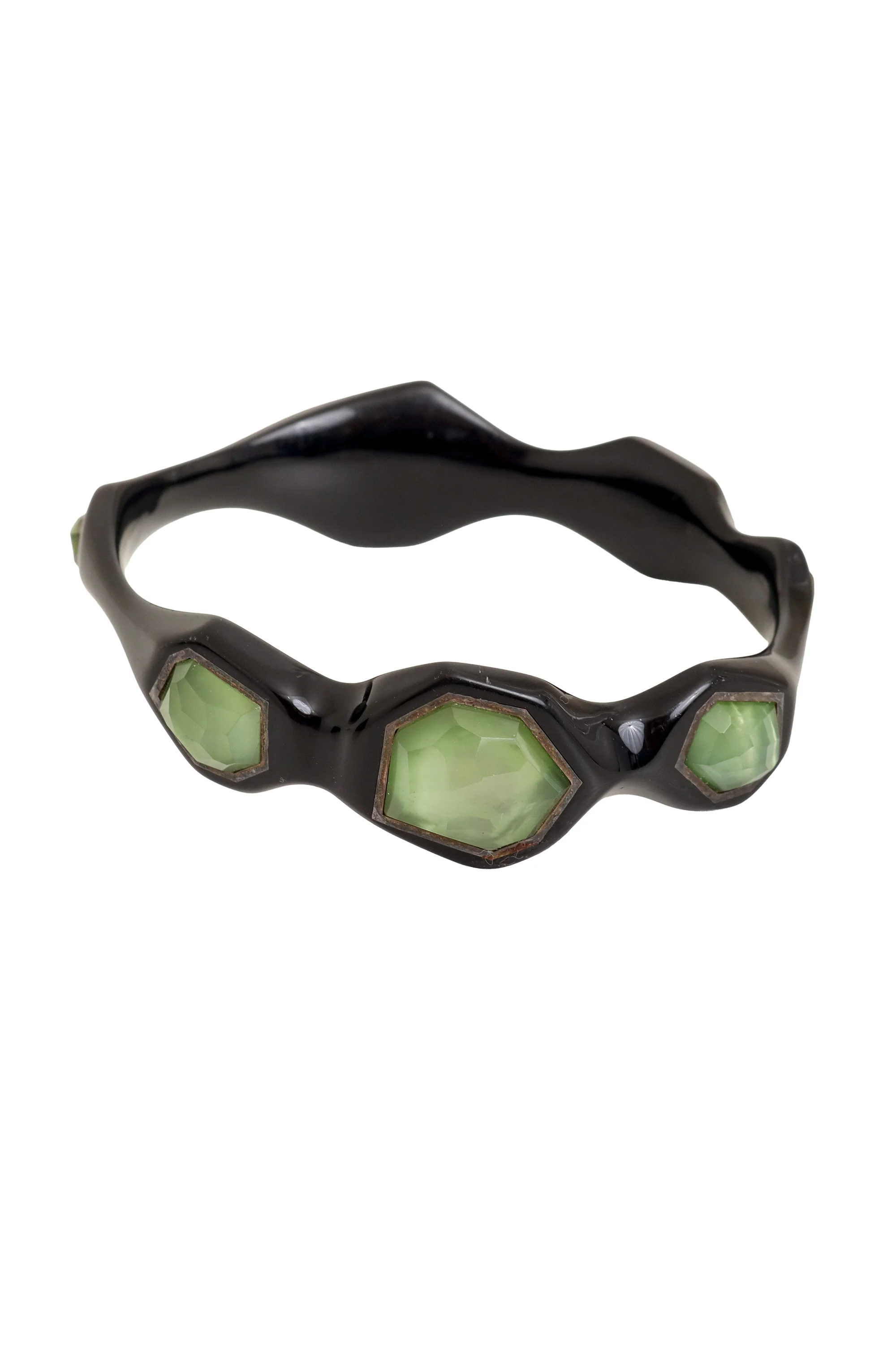 Stone Resin Sterling Bangle I