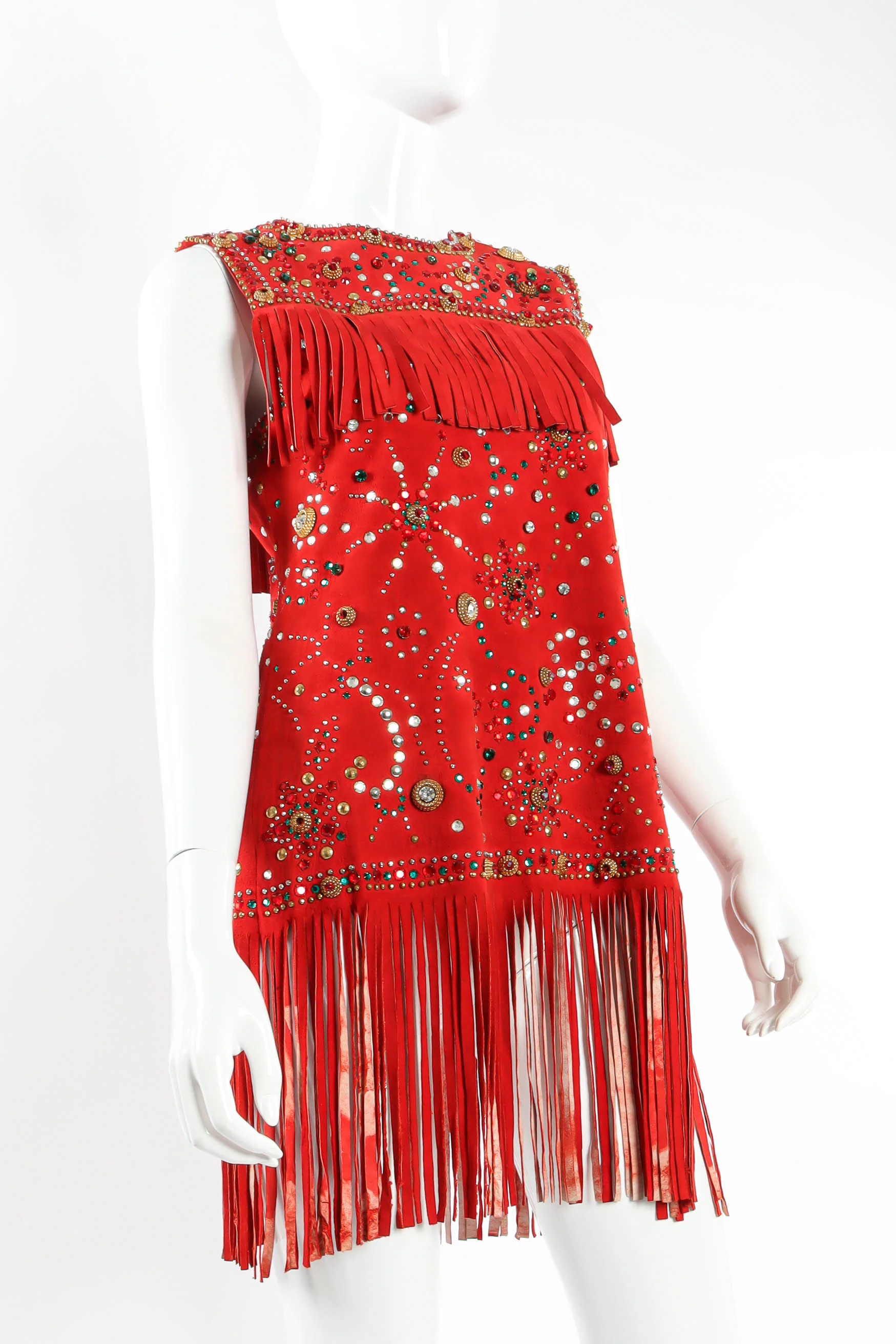 Suede Stoned Fringe Tunic