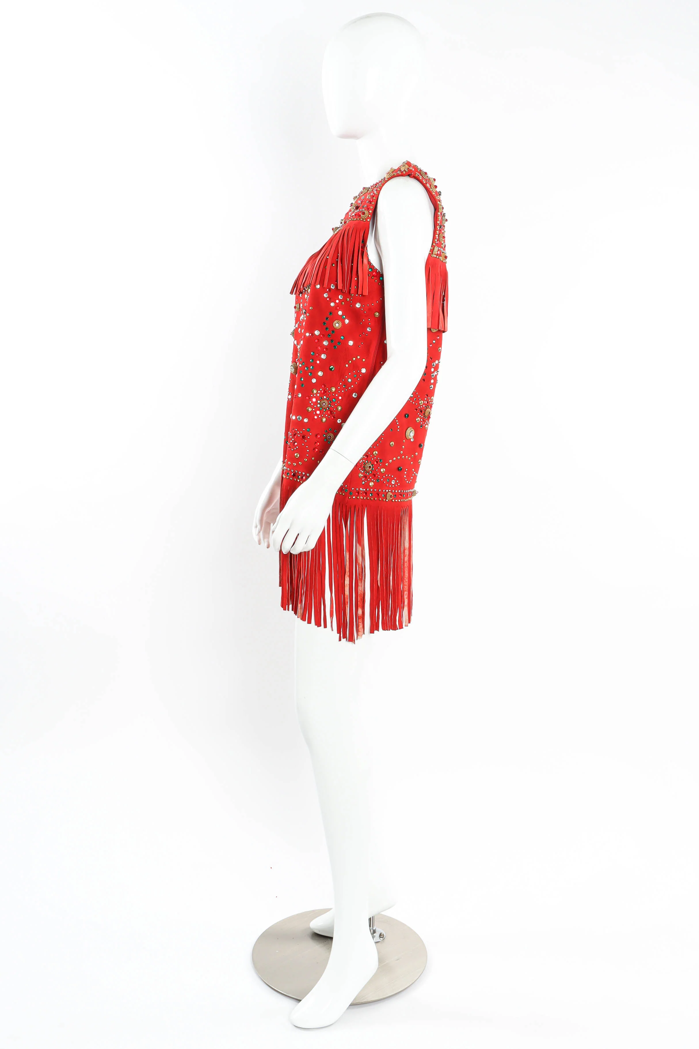 Suede Stoned Fringe Tunic - Image 3