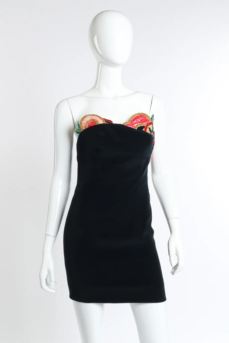 Strapless Beaded Mini Dress