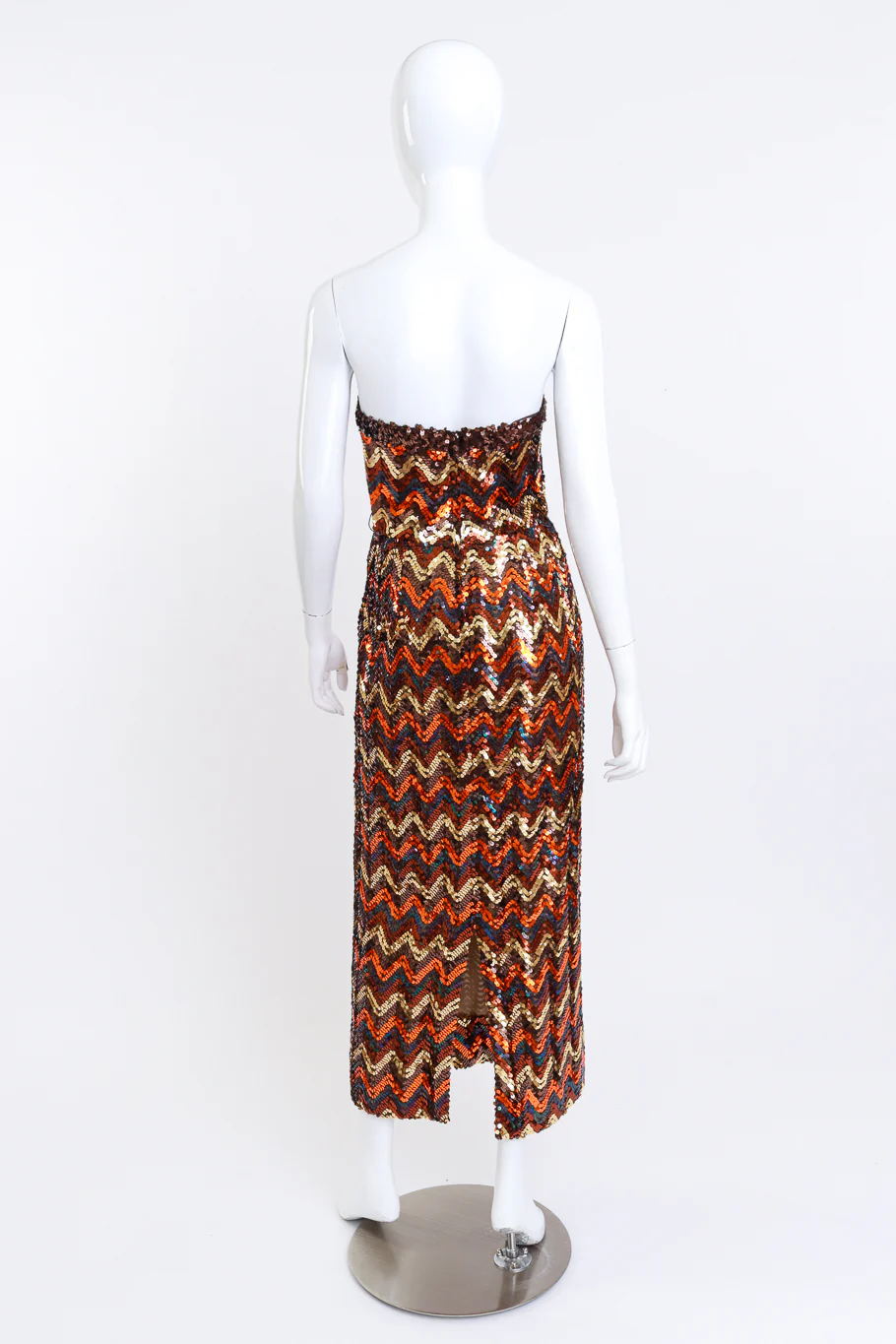 Strapless Chevron Sequin Dress - Image 4