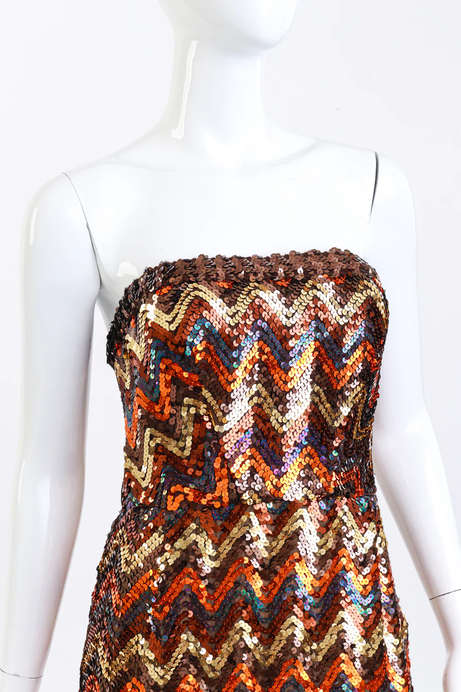 Strapless Chevron Sequin Dress - Image 5