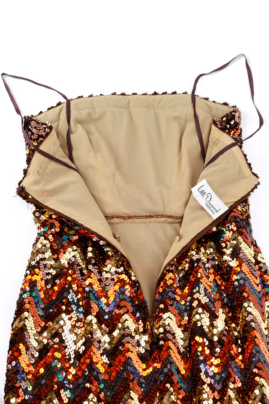 Strapless Chevron Sequin Dress - Image 6