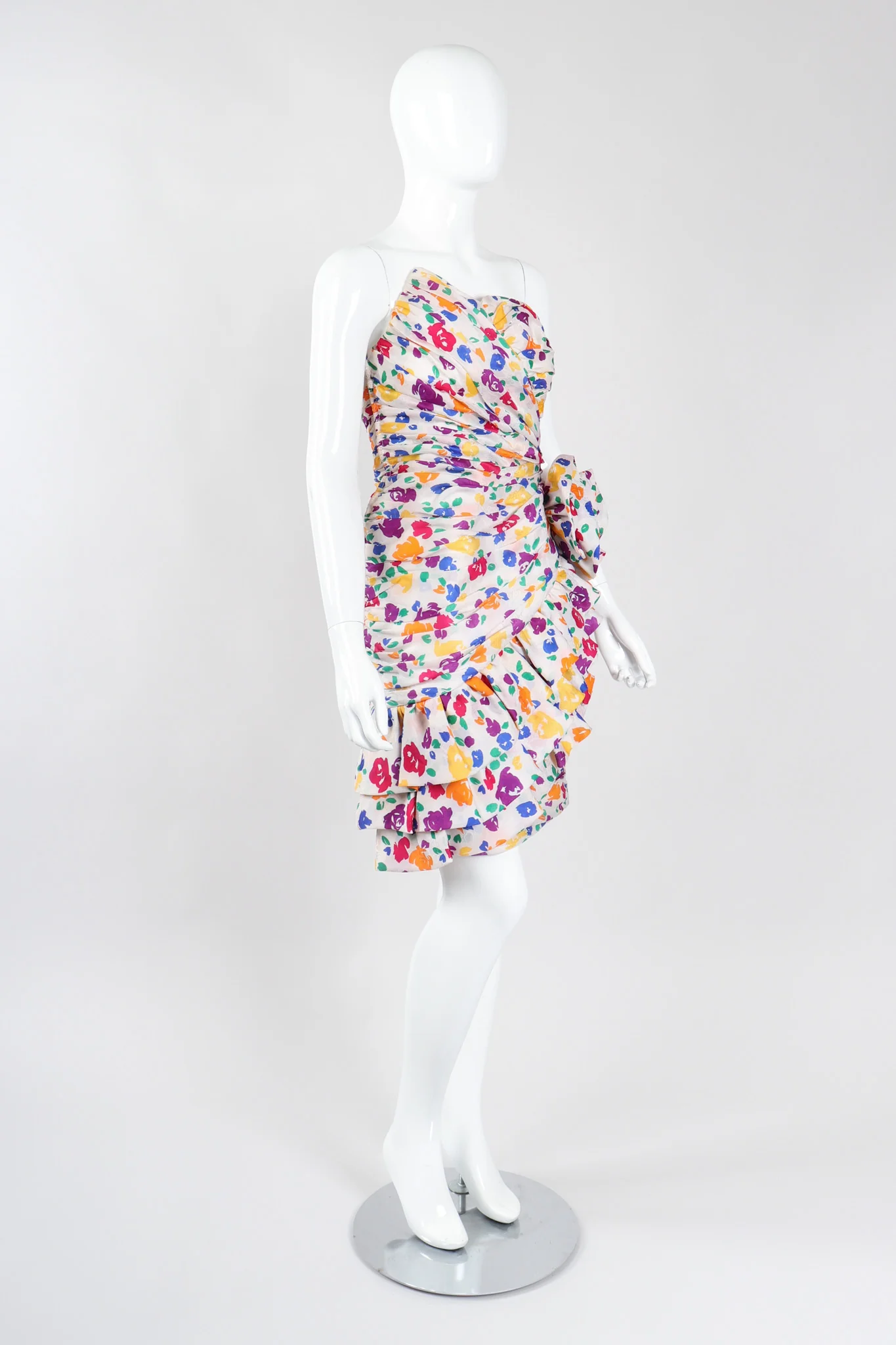 Strapless Floral Party Dress - Image 2